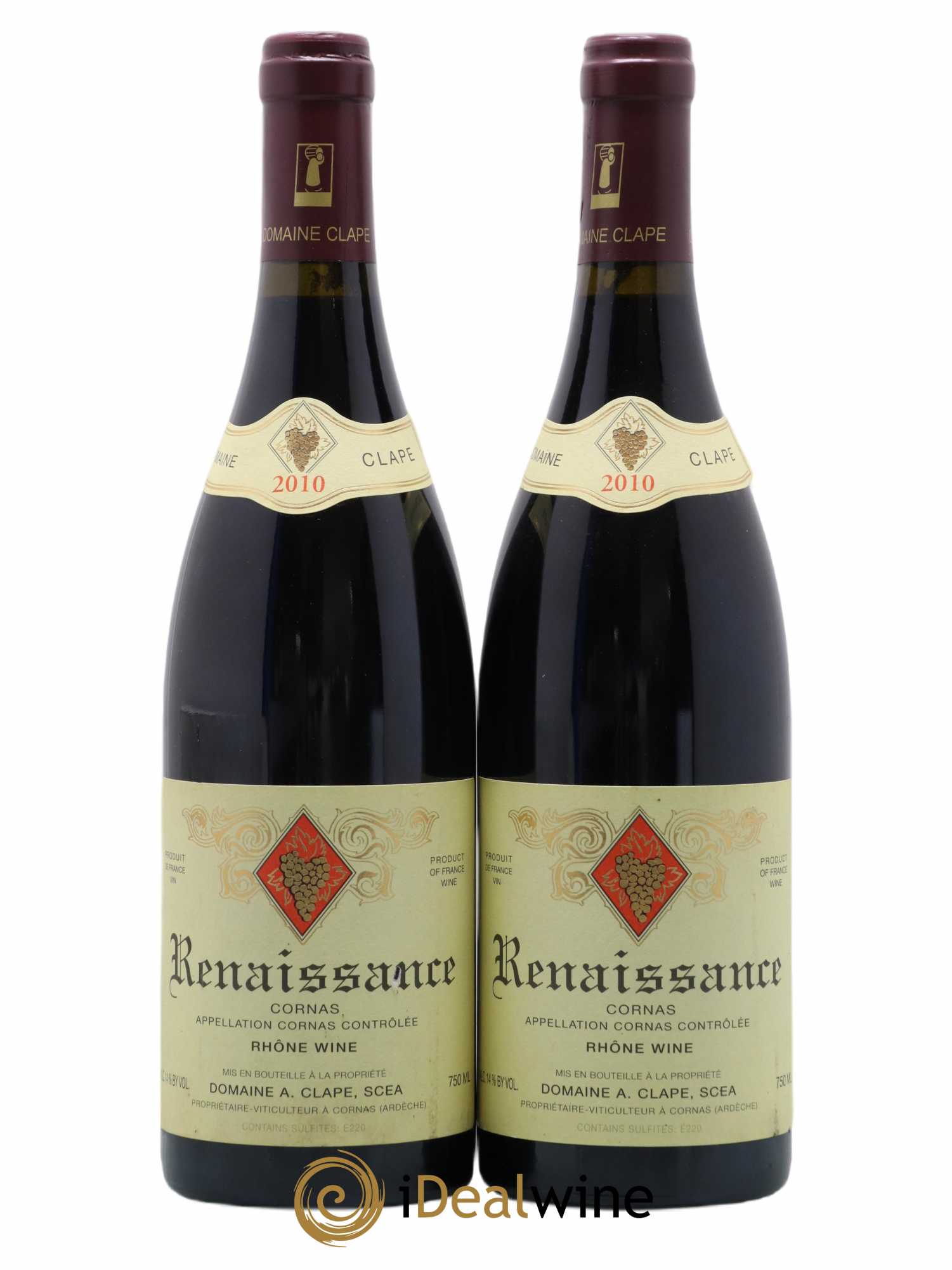 Cornas Renaissance Auguste Clape 2010 - Posten von 2 Flaschen - 0