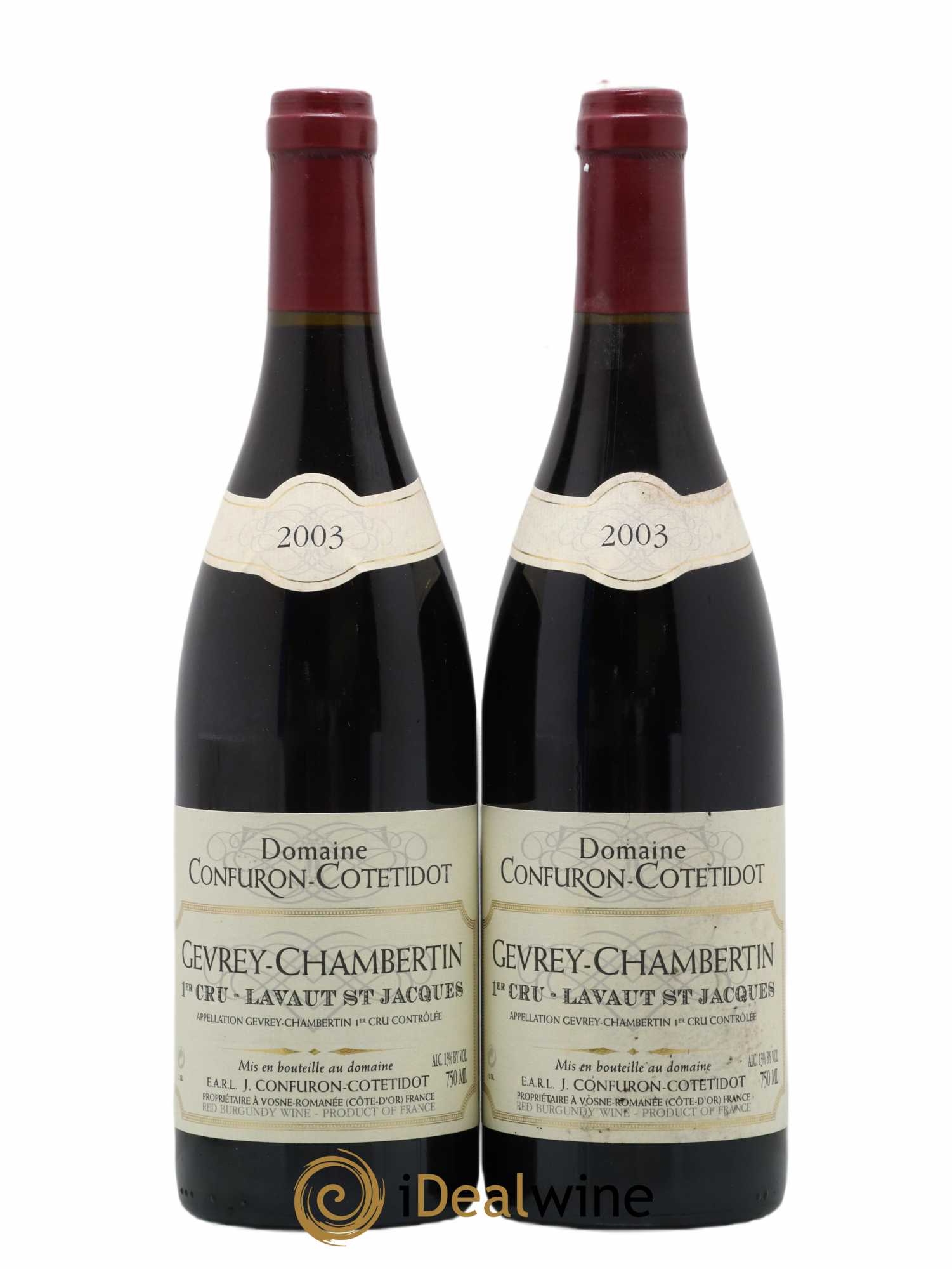Gevrey-Chambertin 1er Cru Lavaux Saint Jacques Domaine Confuron Cotitedot 2003 - Posten von 2 Flaschen - 0