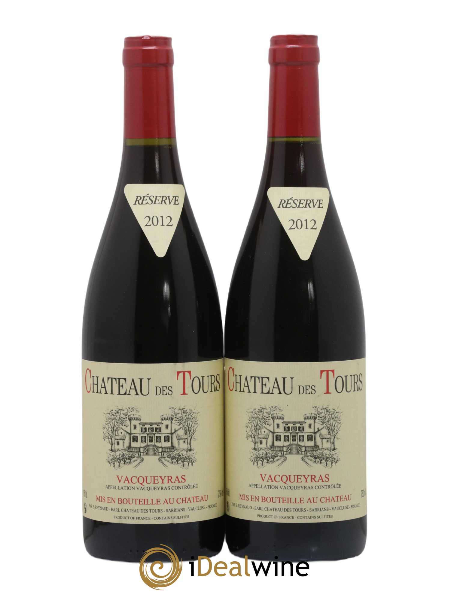 Vacqueyras Château des Tours Emmanuel Reynaud 2012 - Lot de 2 bouteilles - 0