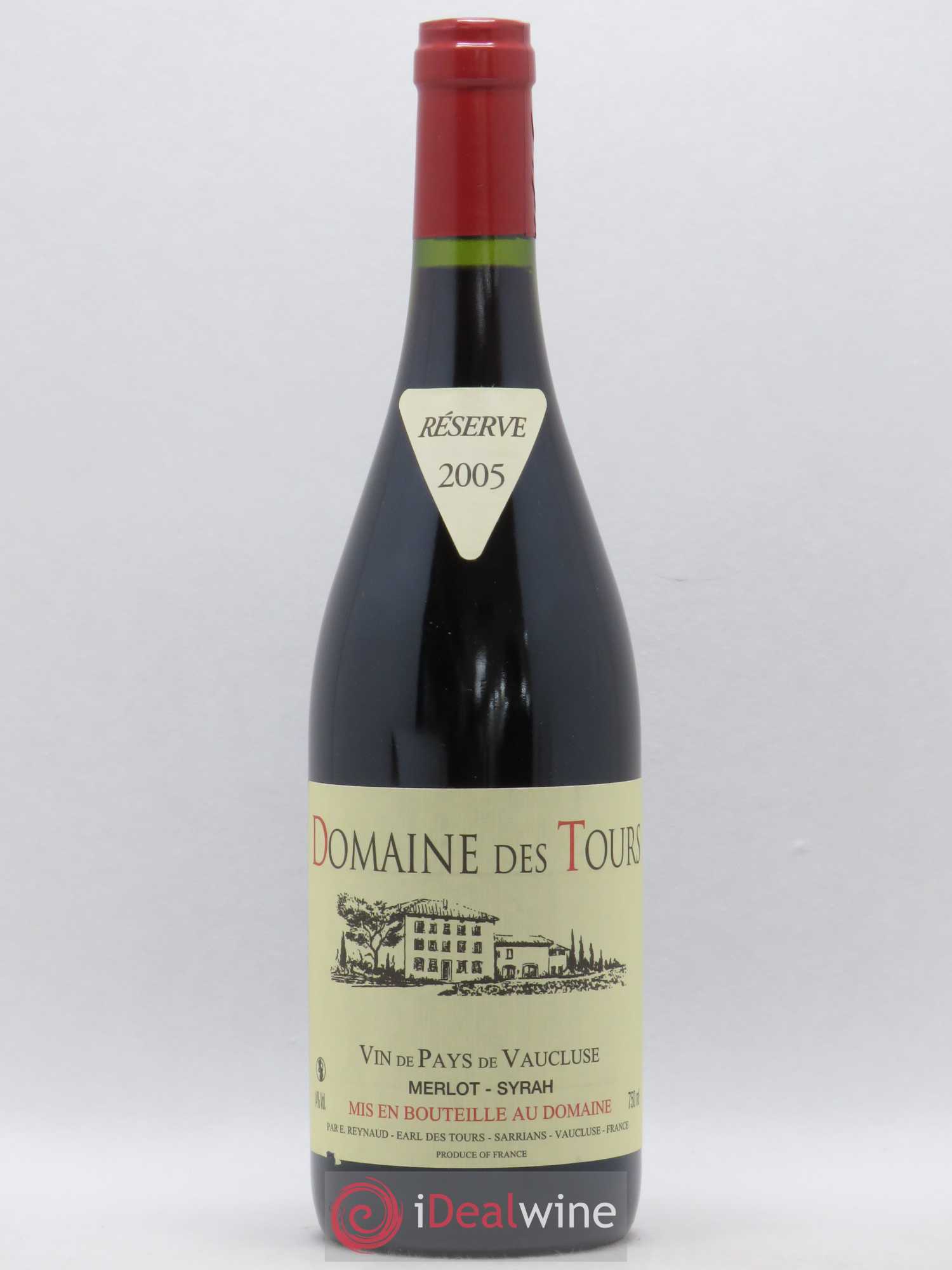 Vaucluse Domaine des Tours Merlot-Syrah Emmanuel Reynaud 2005 - Lot de 1 bouteille - 0