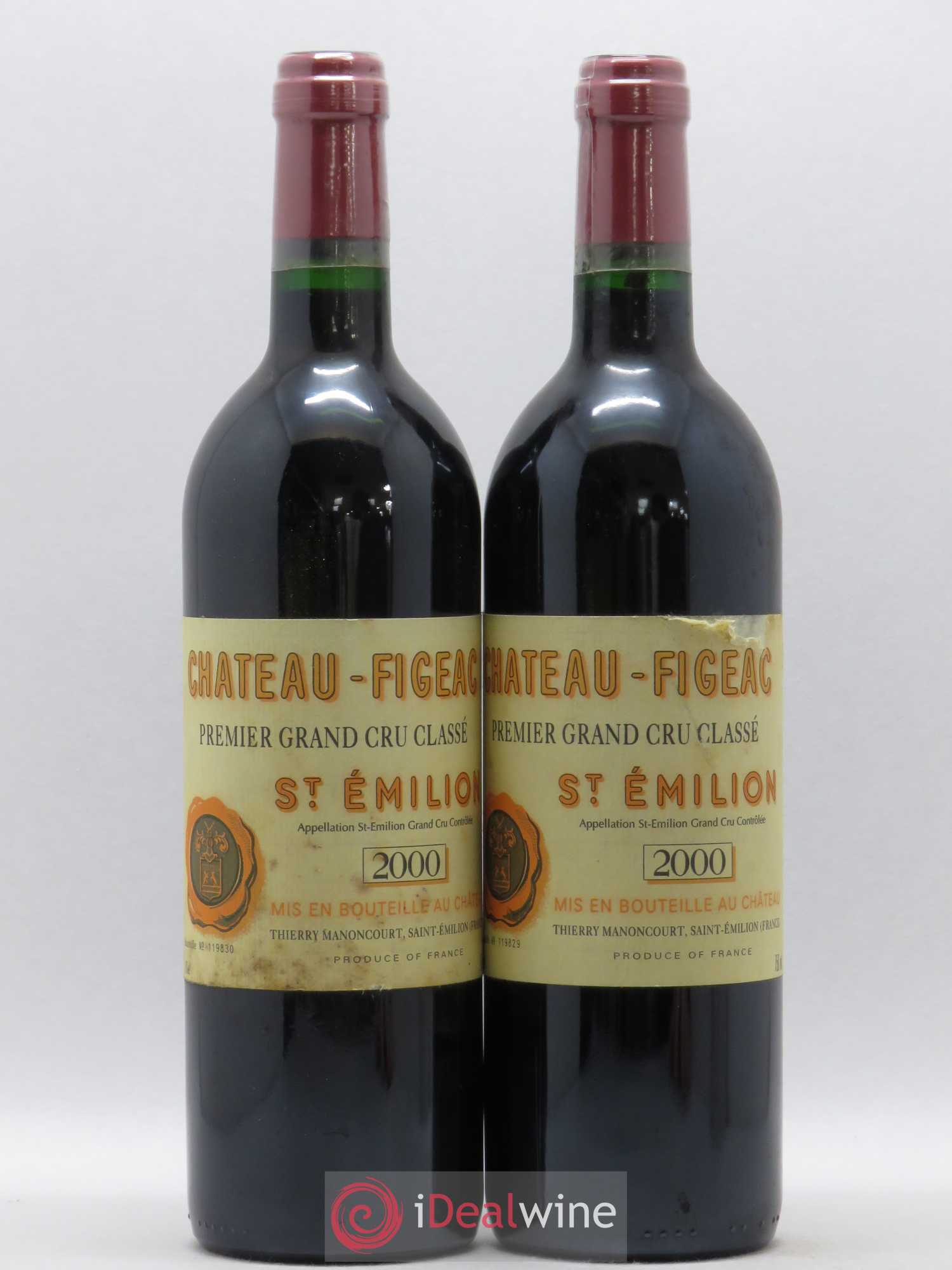 Château Figeac 1er Grand Cru Classé A 2000 - Lot de 2 bouteilles - 0