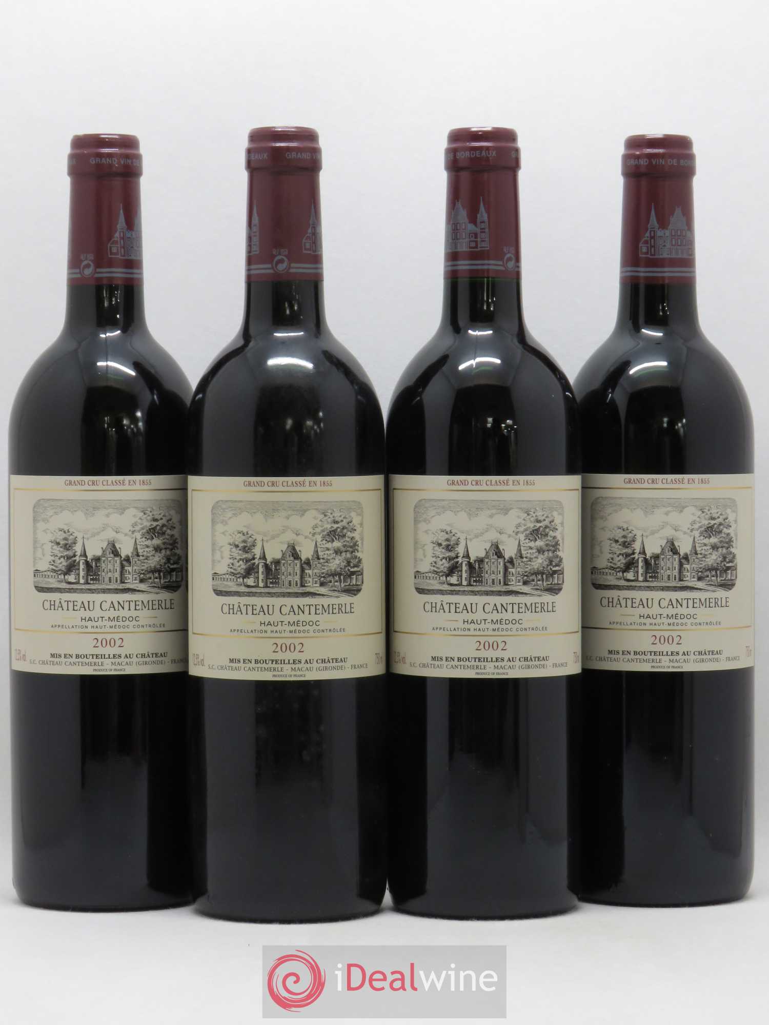 Château Cantemerle 5ème Grand Cru Classé 2002 - Lot de 4 bouteilles - 0