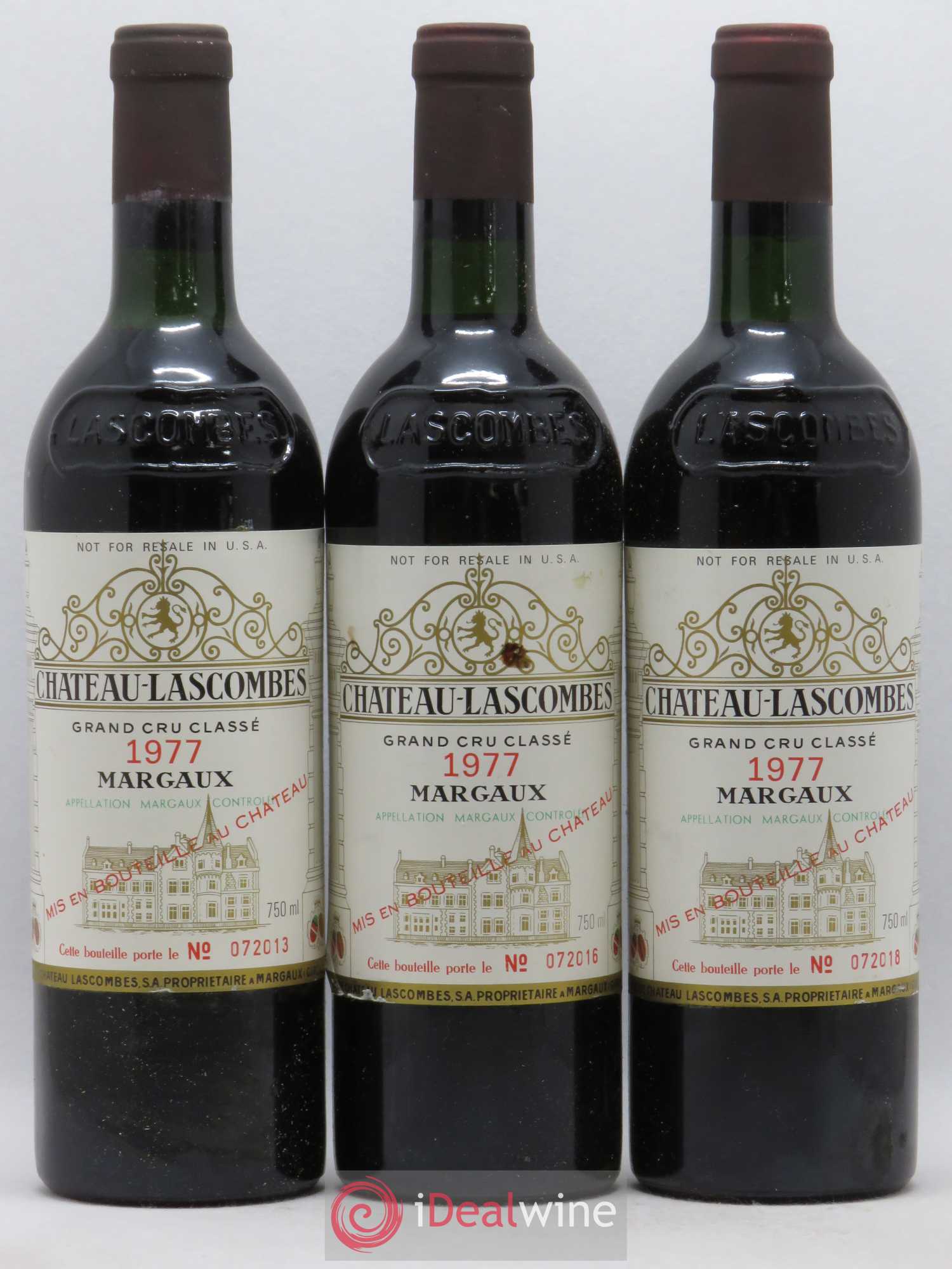 Château Lascombes 2ème Grand Cru Classé 1977 - Lot de 3 bouteilles - 0