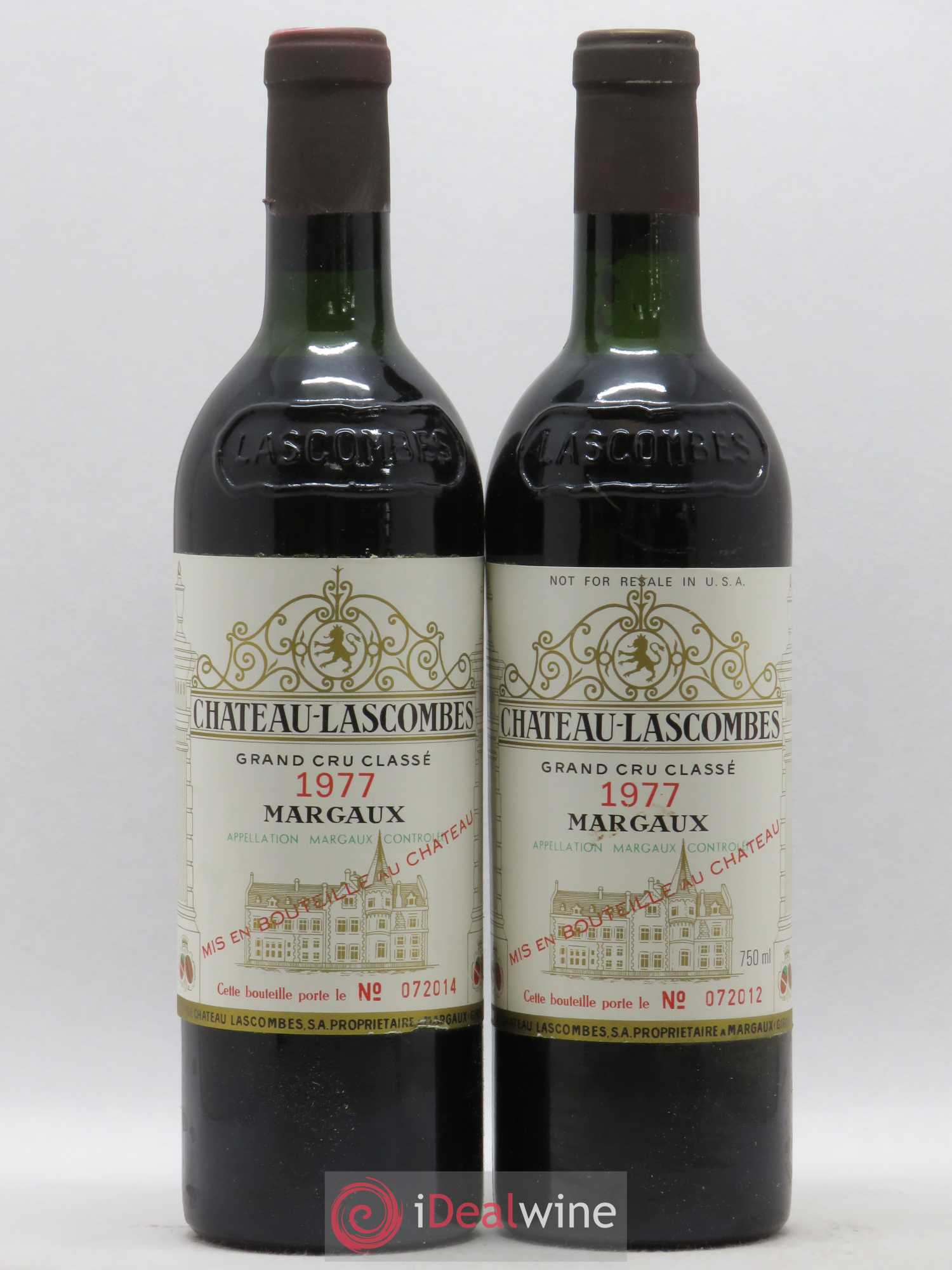 Château Lascombes 2ème Grand Cru Classé 1977 - Lot de 2 bouteilles - 0