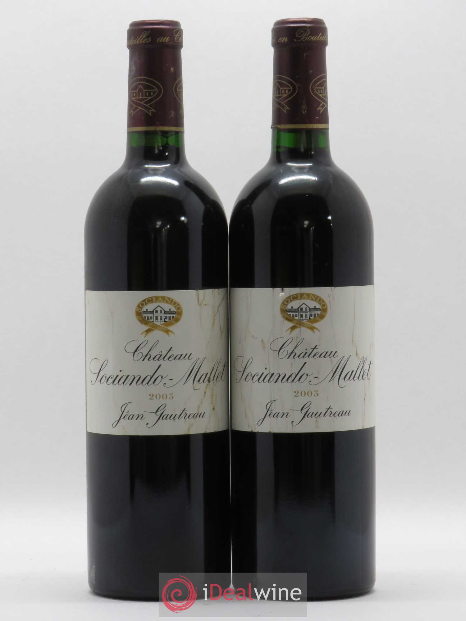 Château Sociando Mallet 2003 - Lot de 2 bouteilles - 0