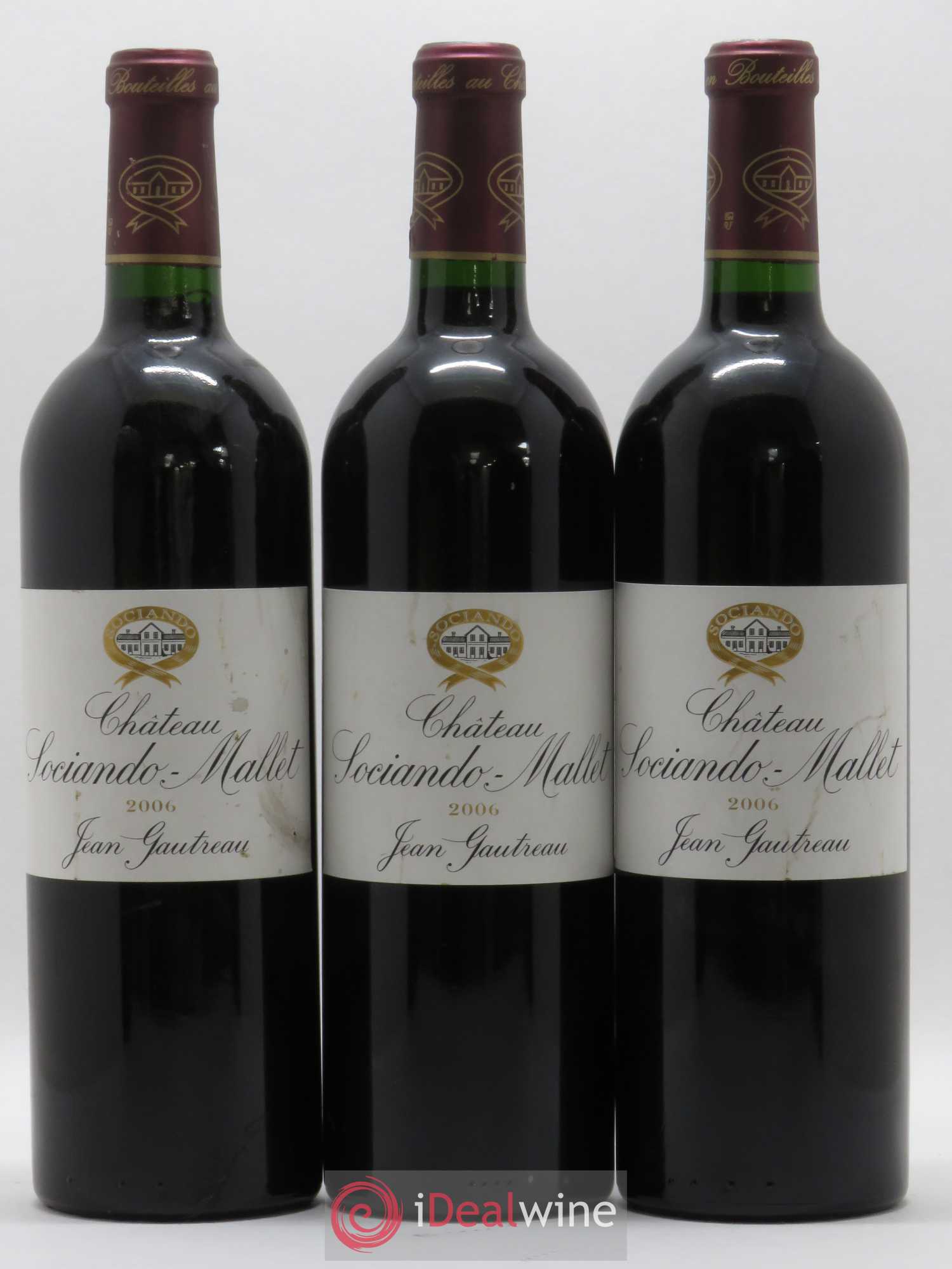 Château Sociando Mallet 2006 - Lot de 3 bouteilles - 0