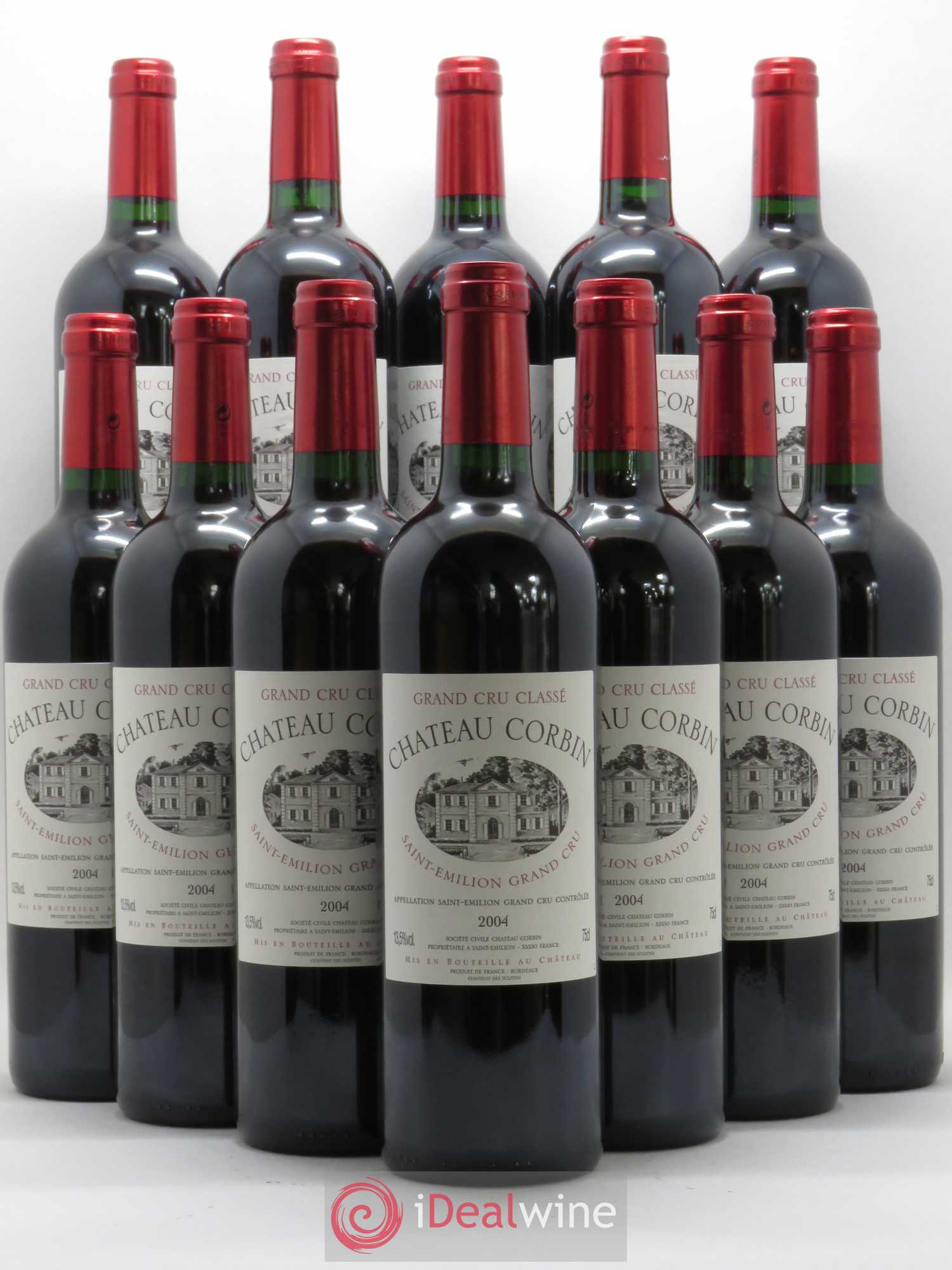 Château Corbin Grand Cru Classé 2004 - Lot de 12 bouteilles - 0