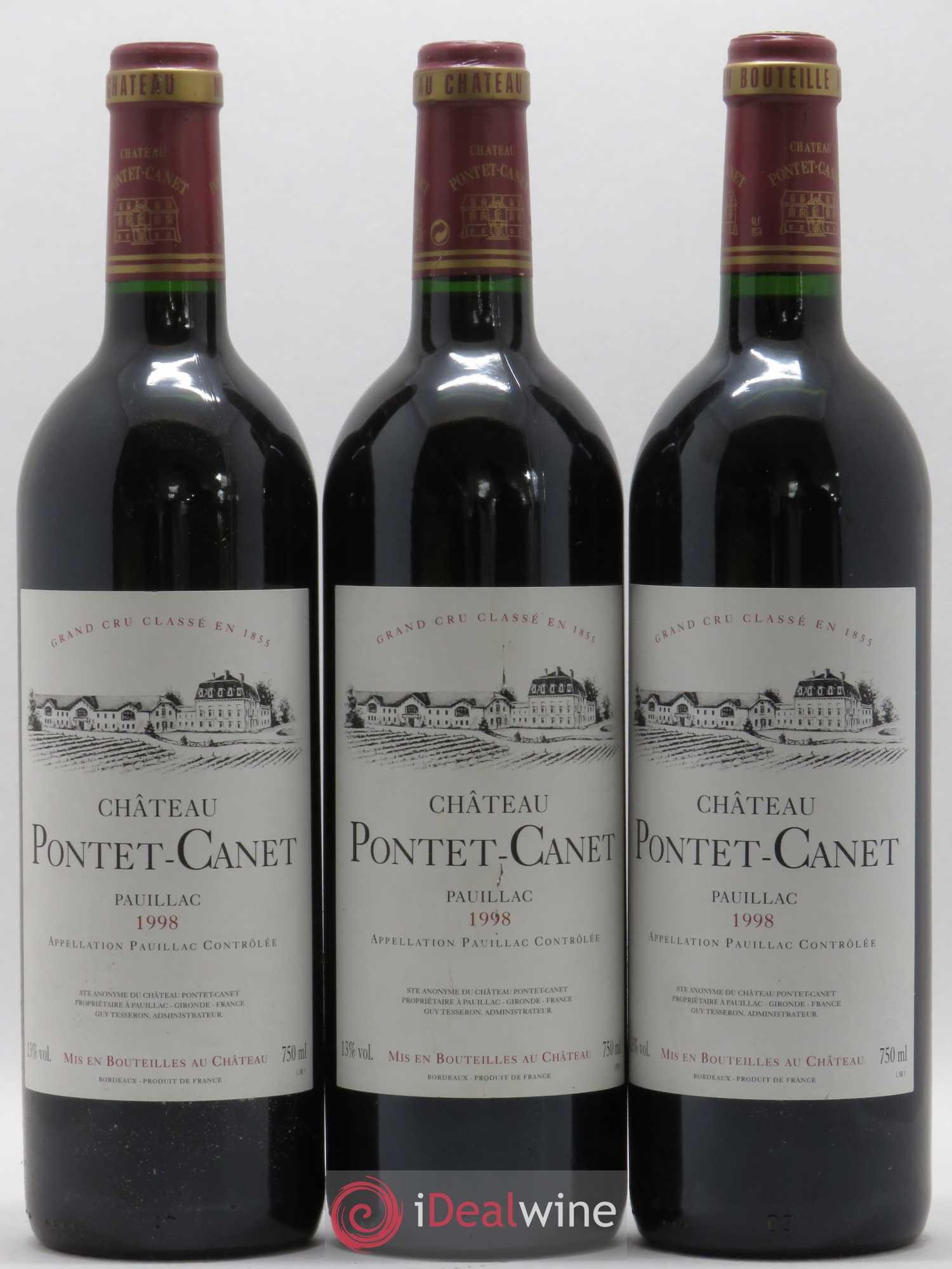 Château Pontet Canet 5ème Grand Cru Classé 1998 - Lot de 6 bouteilles - 2