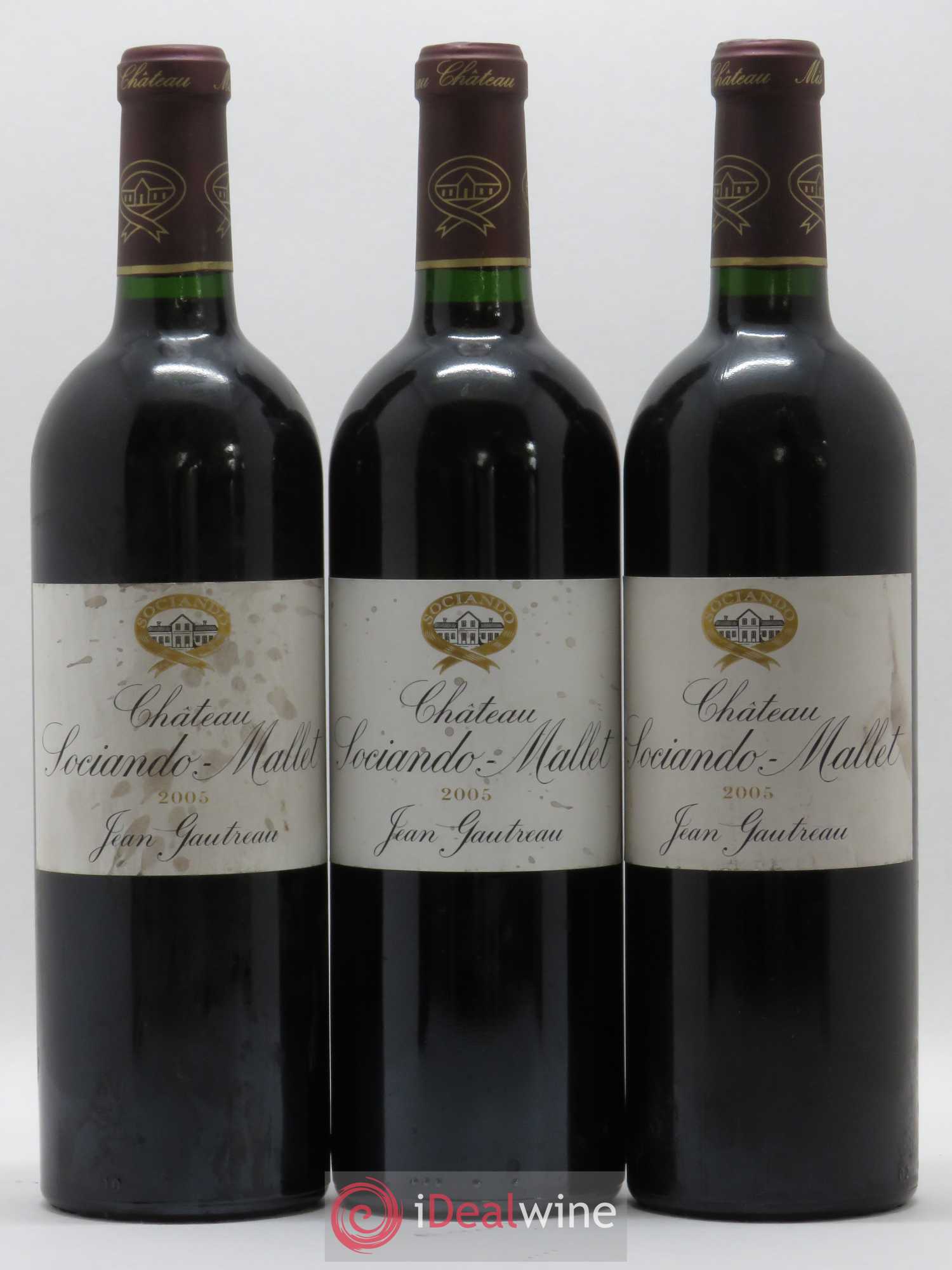 Château Sociando Mallet 2005 - Lot de 3 bouteilles - 0