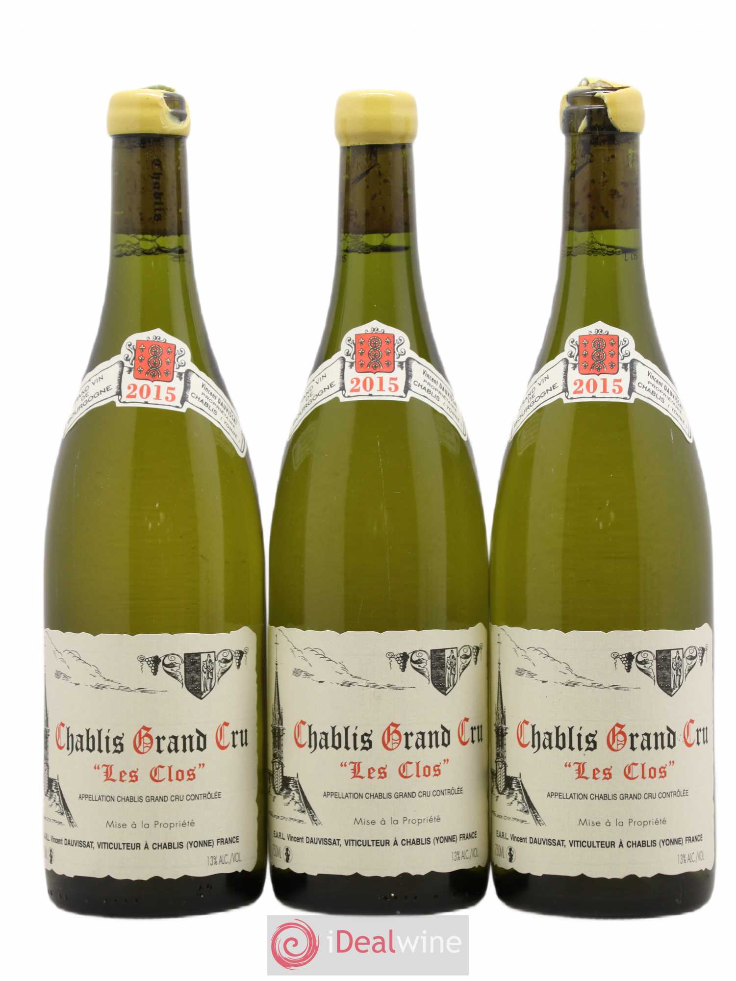 Chablis Grand Cru Les Clos Vincent Dauvissat (Domaine) 2015 - Lot de 3 bouteilles - 0