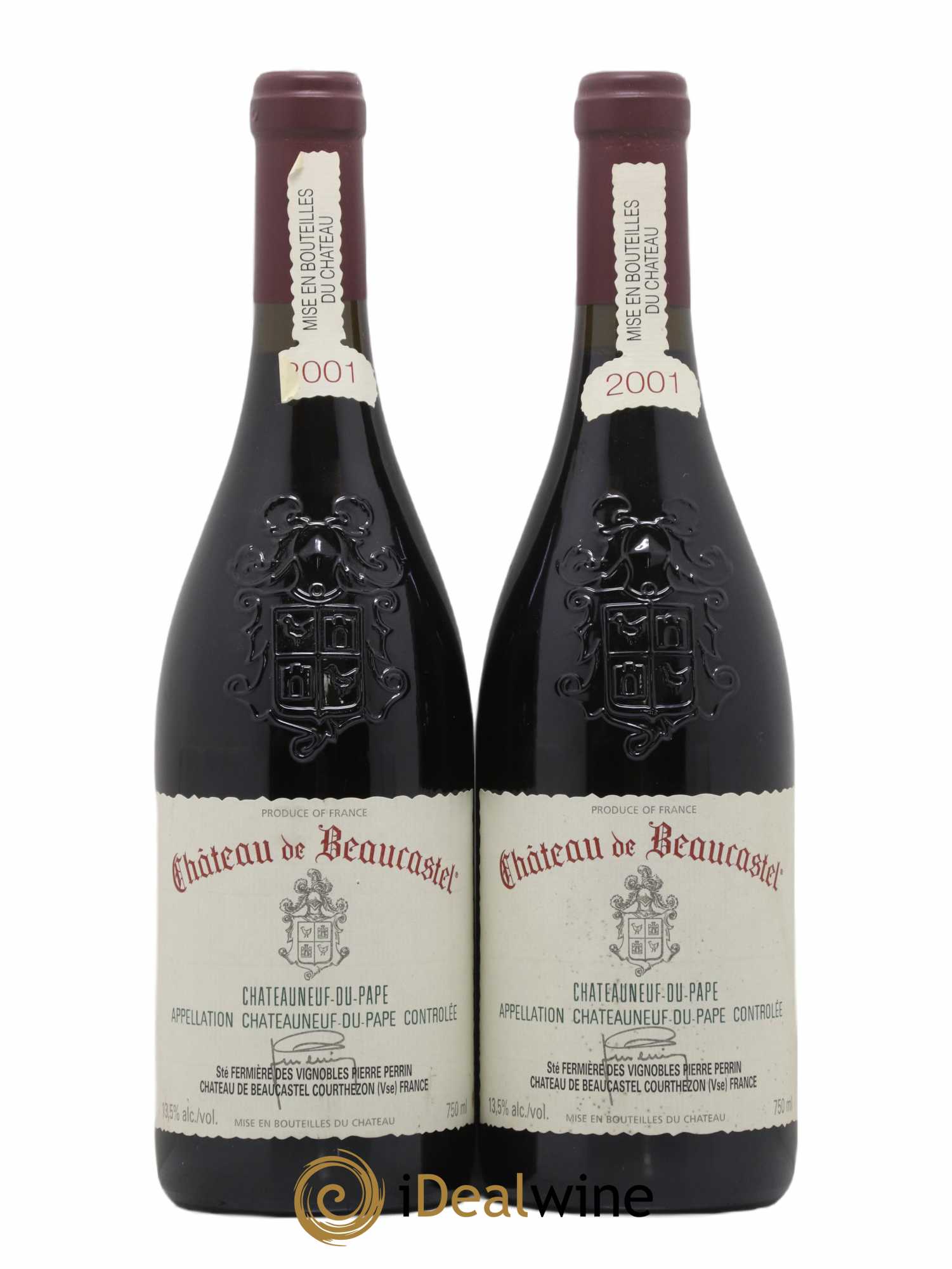 Châteauneuf-du-Pape Château de Beaucastel Famille Perrin 2001 - Lot de 2 bouteilles - 0