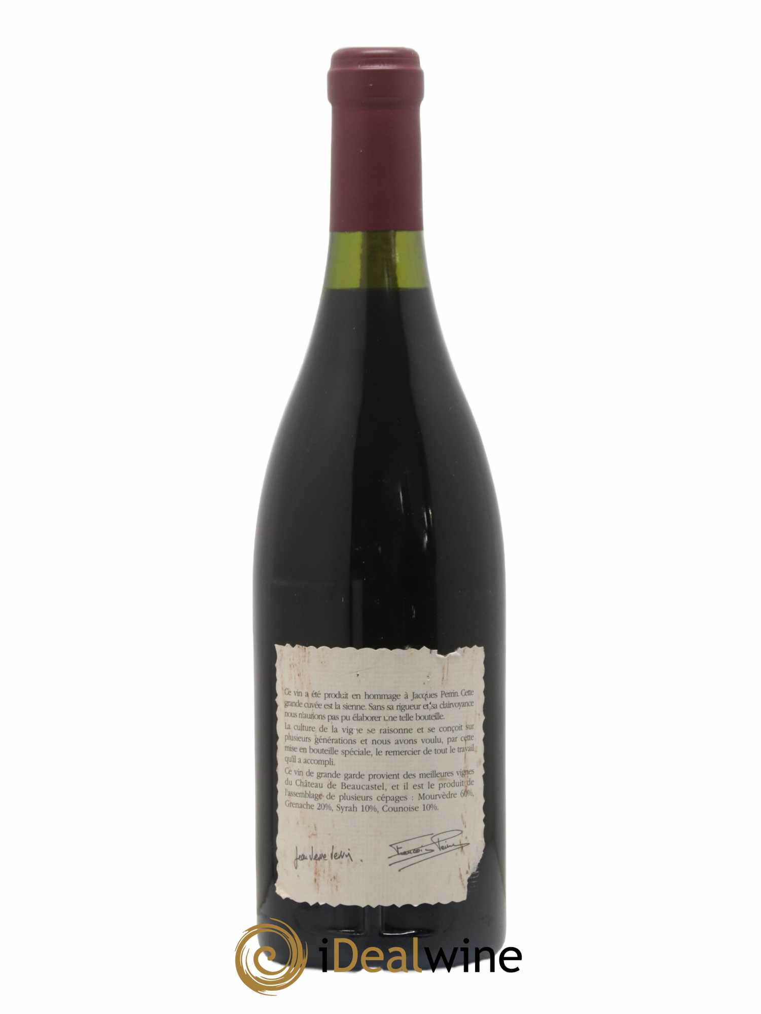 Châteauneuf-du-Pape Château de Beaucastel Hommage à Jacques Perrin Famille Perrin 1995 - Lot de 1 bouteille - 1