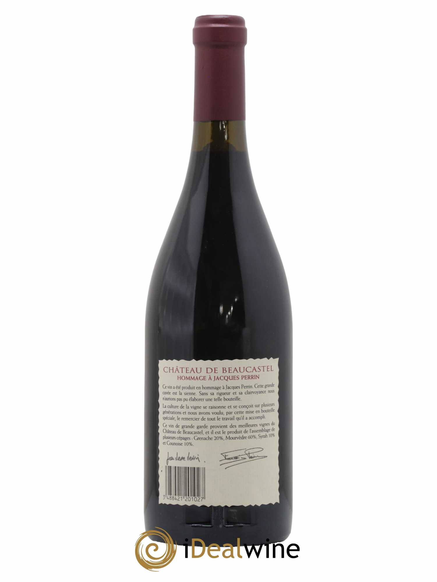 Châteauneuf-du-Pape Château de Beaucastel Hommage à Jacques Perrin Famille Perrin 2001 - Lot de 1 bouteille - 1