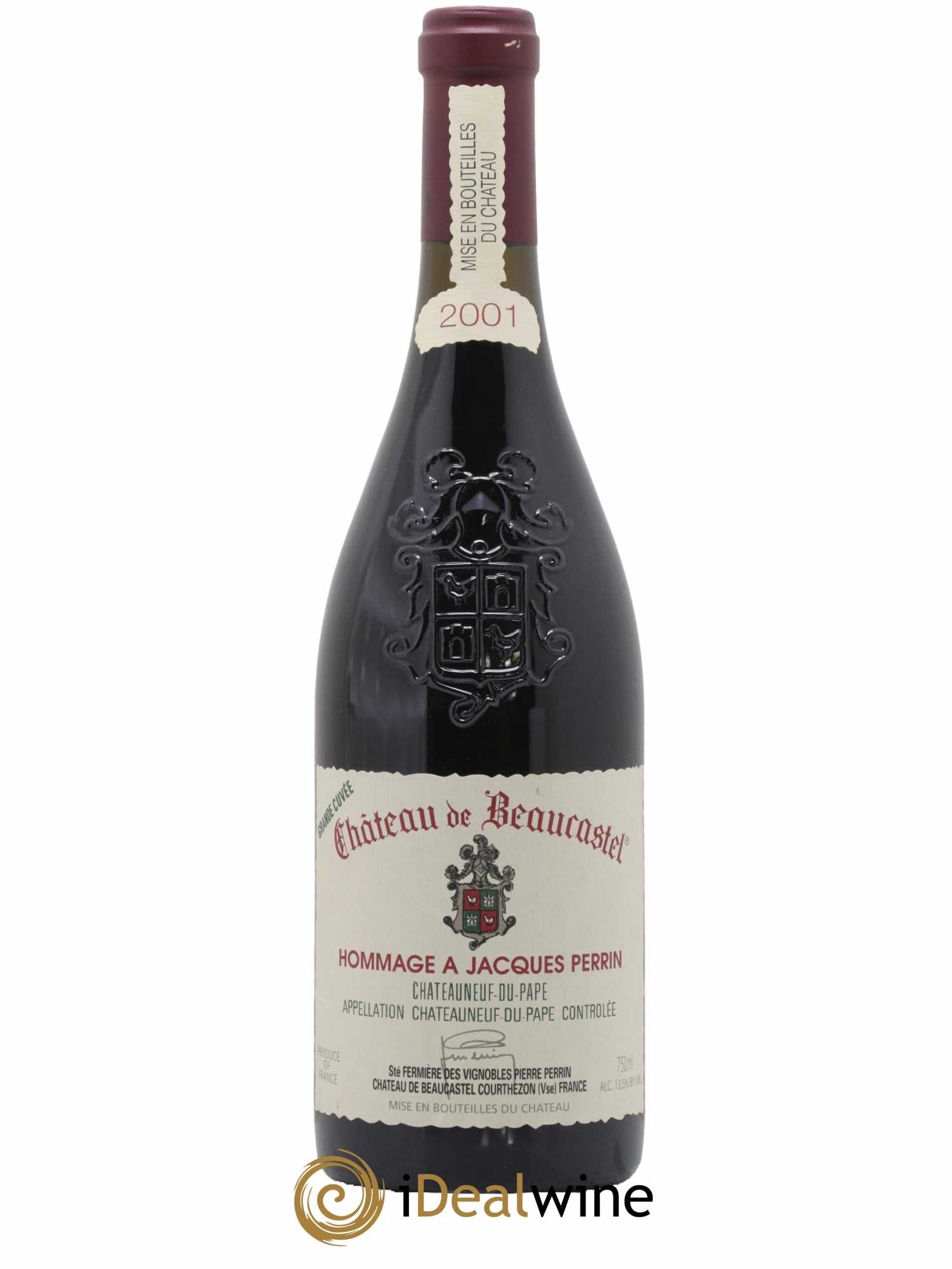 Châteauneuf-du-Pape Château de Beaucastel Hommage à Jacques Perrin Famille Perrin 2001 - Lot de 1 bouteille - 0