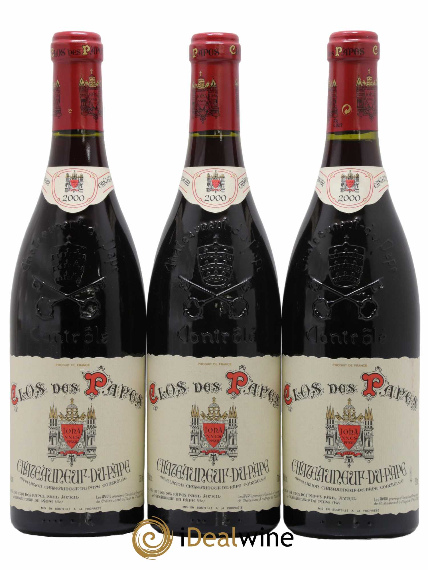 Châteauneuf-du-Pape Clos des Papes - Paul Avril 2000 - Lot de 3 bouteilles - 0