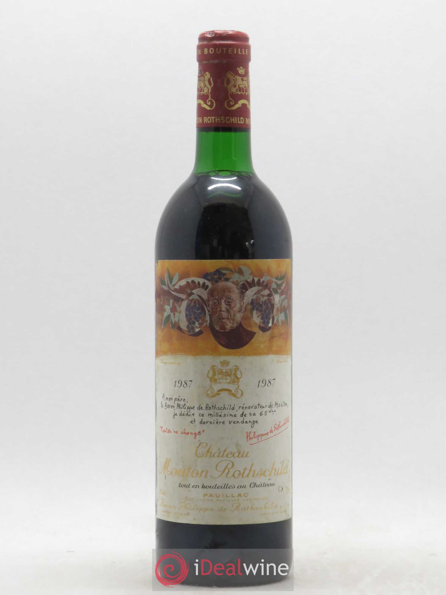 Château Mouton Rothschild 1er Grand Cru Classé 1987 - Lot de 1 bouteille - 0