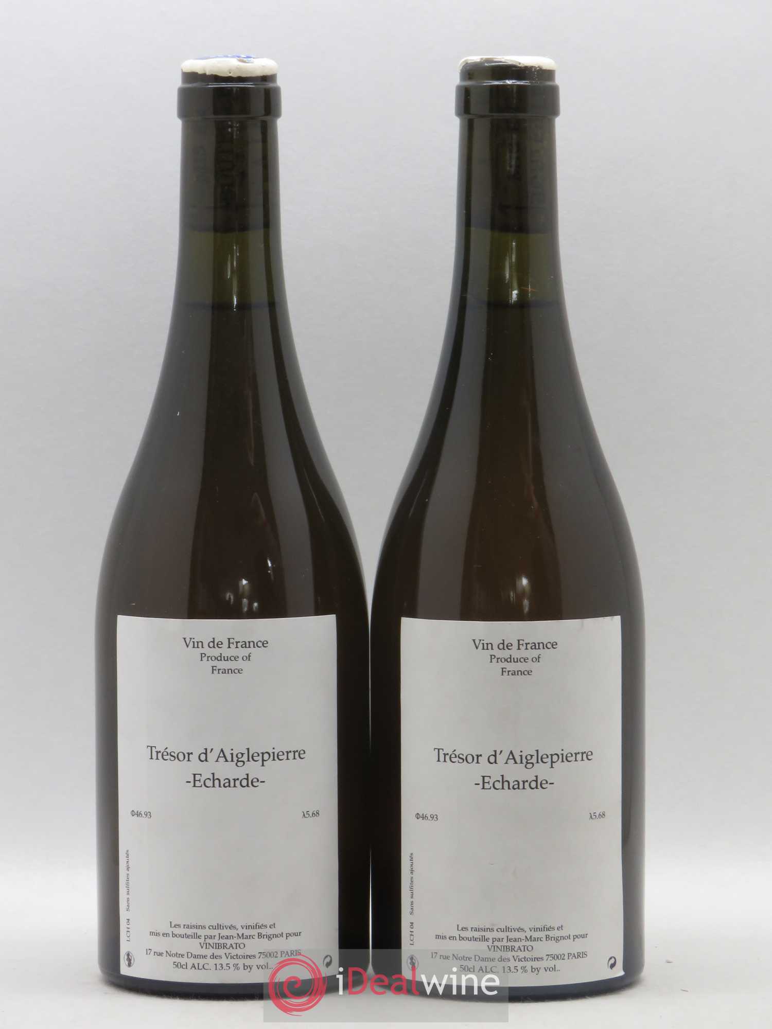 Vin de France Trésors d'Aiglepierre Echarde Jean Marc Brignot 50cl 2004 - Posten von 2 Flaschen - 0