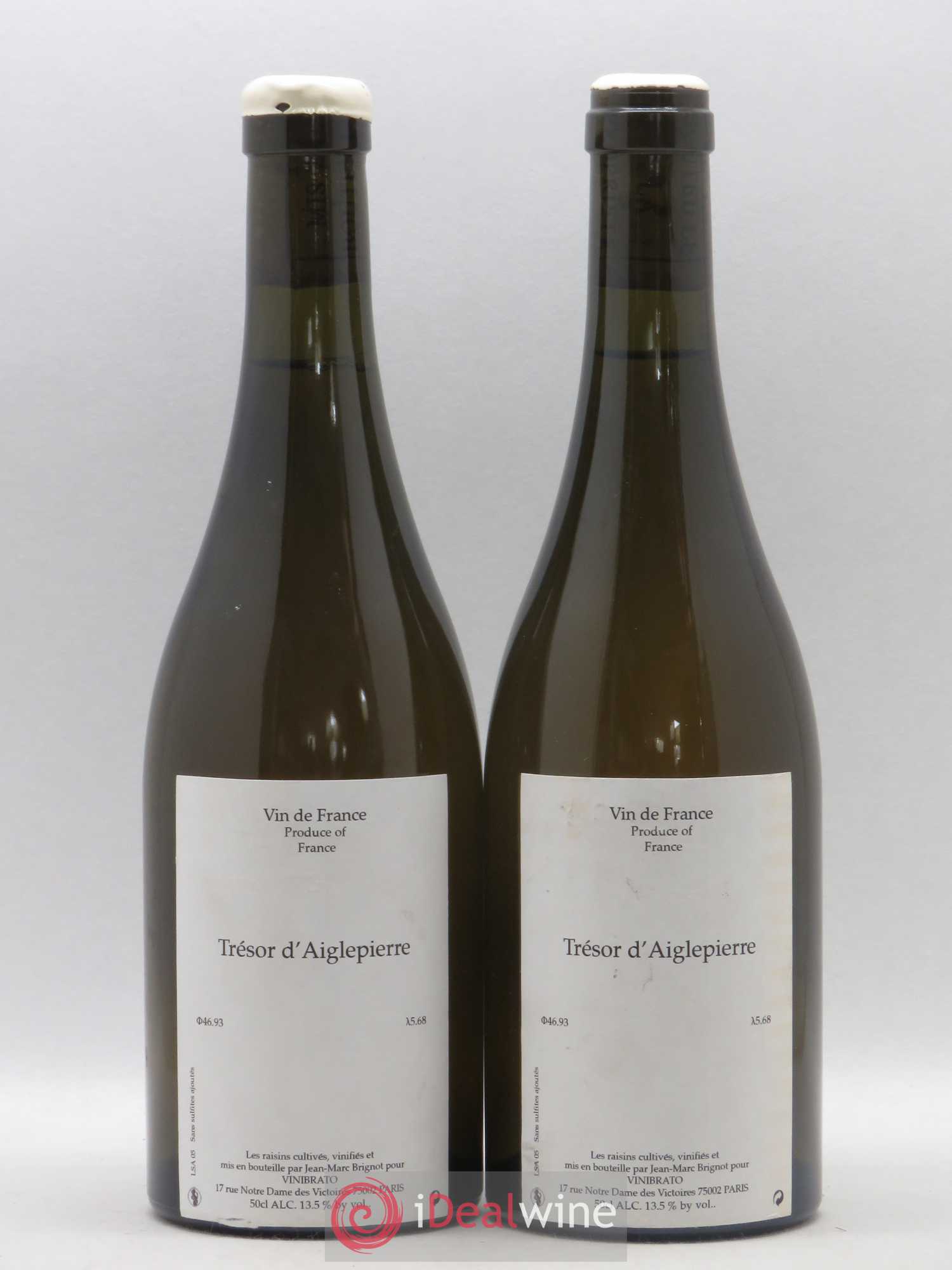 Vin de France Trésors d'Aiglepierre Jean Marc Brignot 50cl 2005 - Posten von 2 Flaschen - 0