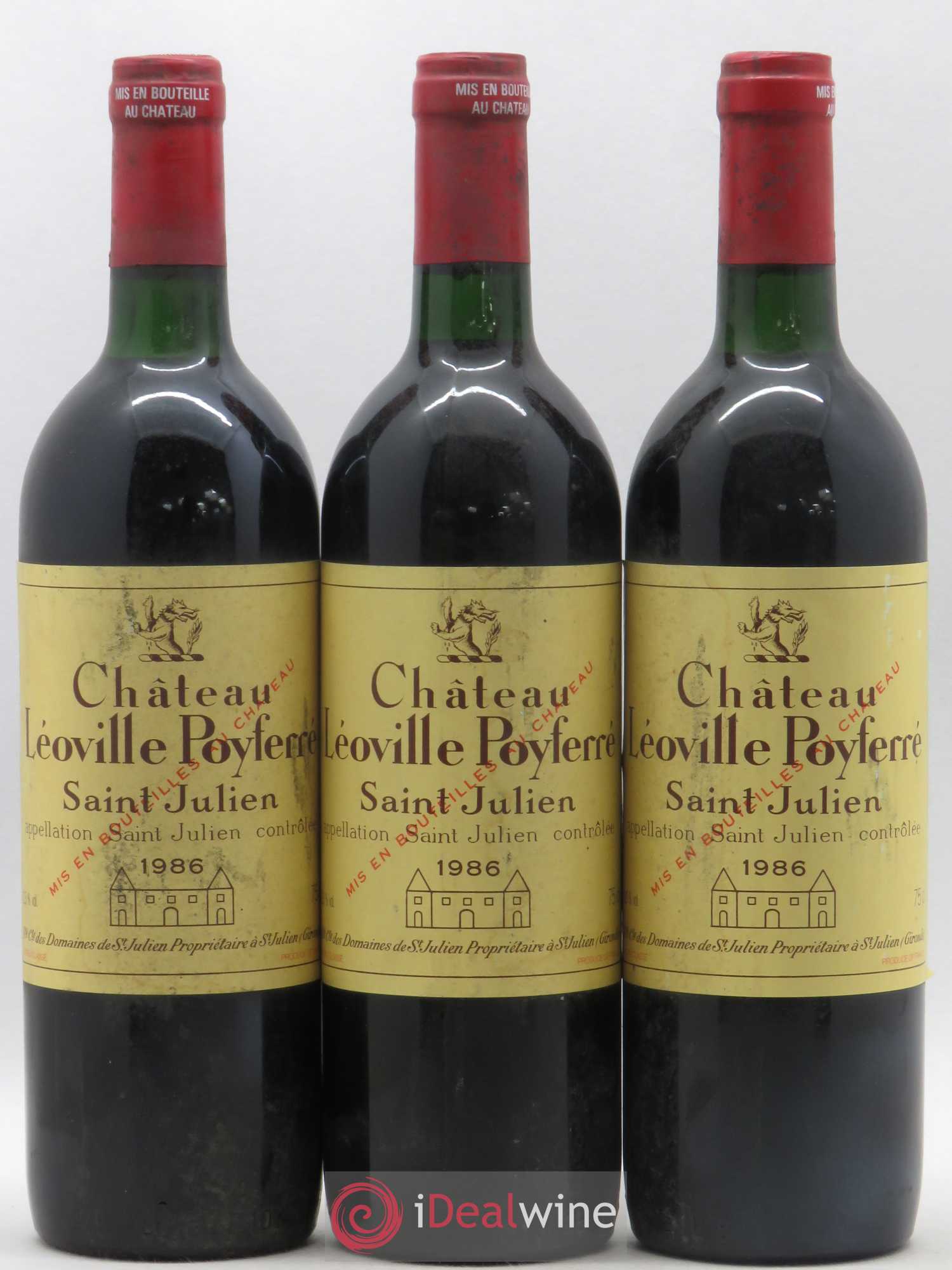 Château Léoville Poyferré 2ème Grand Cru Classé 1986 - Lot de 3 bouteilles - 0
