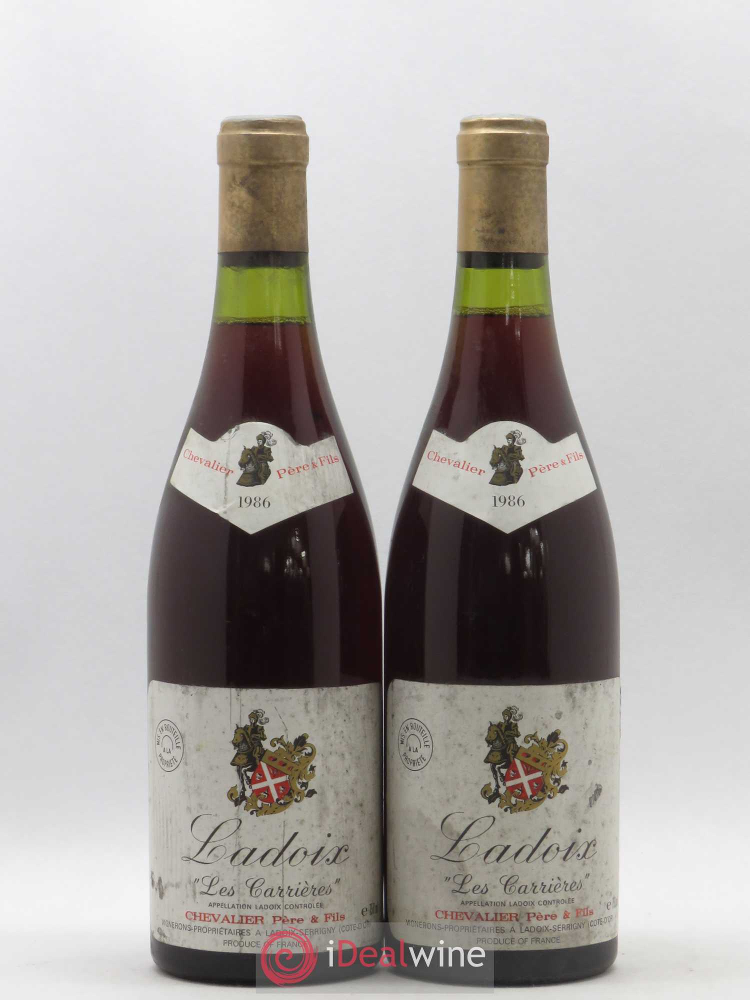 Ladoix Les Carrières Chevalier et Fils 1986 - Posten von 2 Flaschen - 0