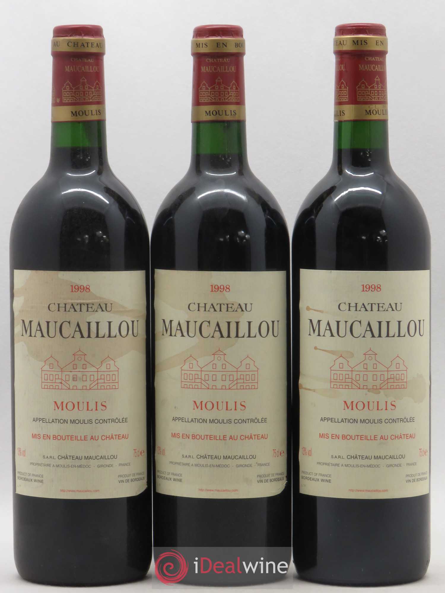 Château Maucaillou 1998 - Lot de 3 bouteilles - 0
