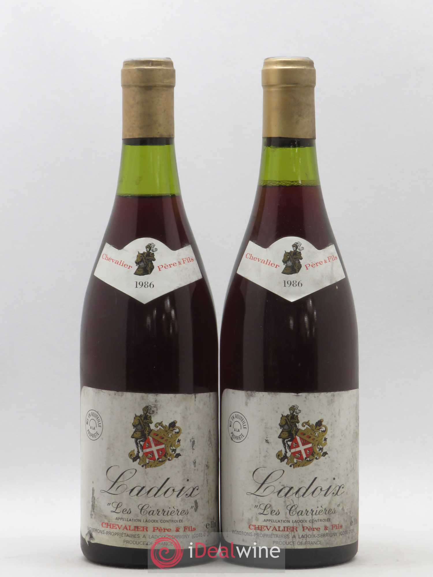 Ladoix Les Carrières Chevalier et Fils 1986 - Posten von 2 Flaschen - 0