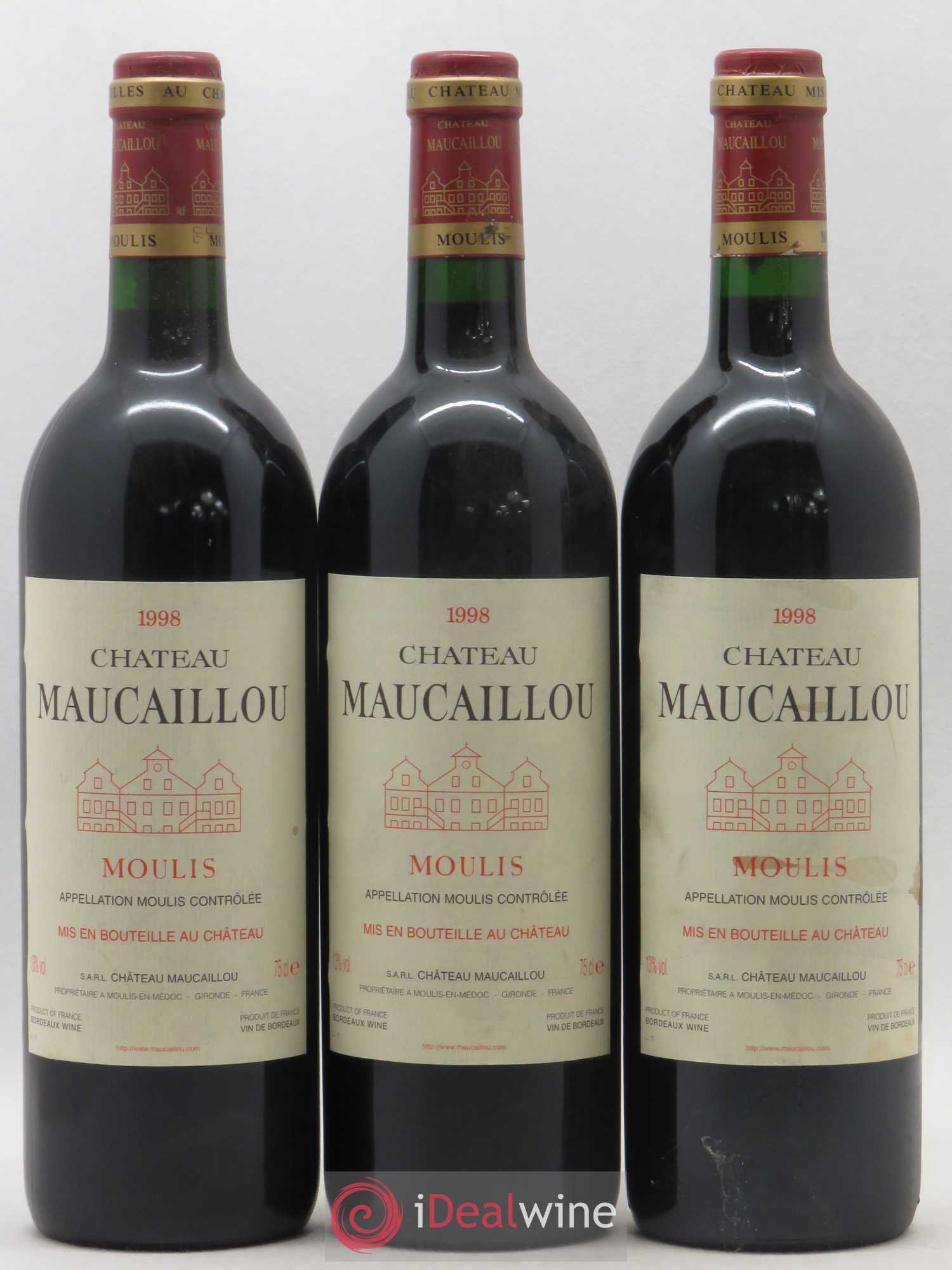 Château Maucaillou 1998 - Lot de 3 bouteilles - 0