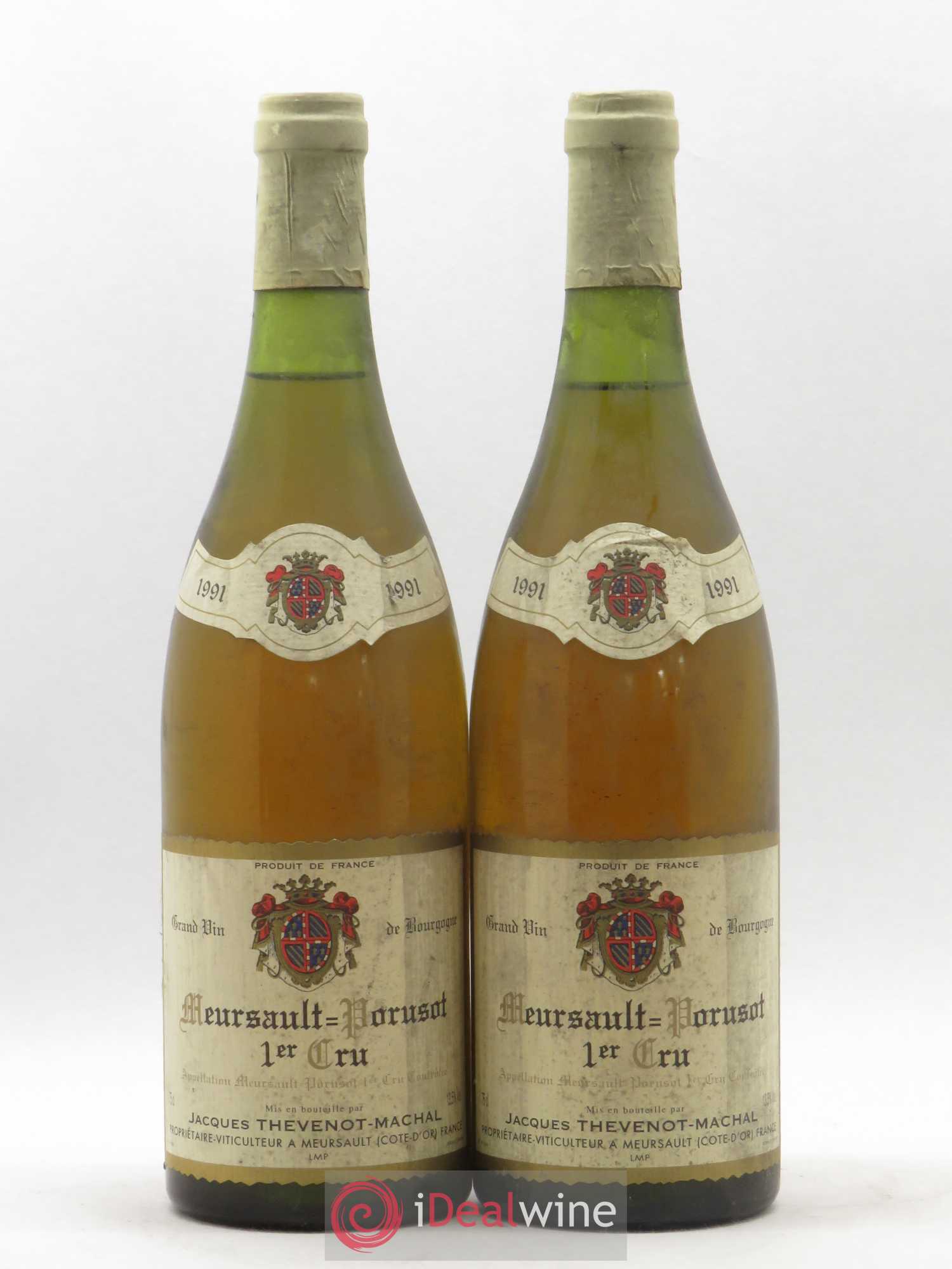 Meursault 1er Cru Porusot Thevenot Machal 1991 - Posten von 2 Flaschen - 0