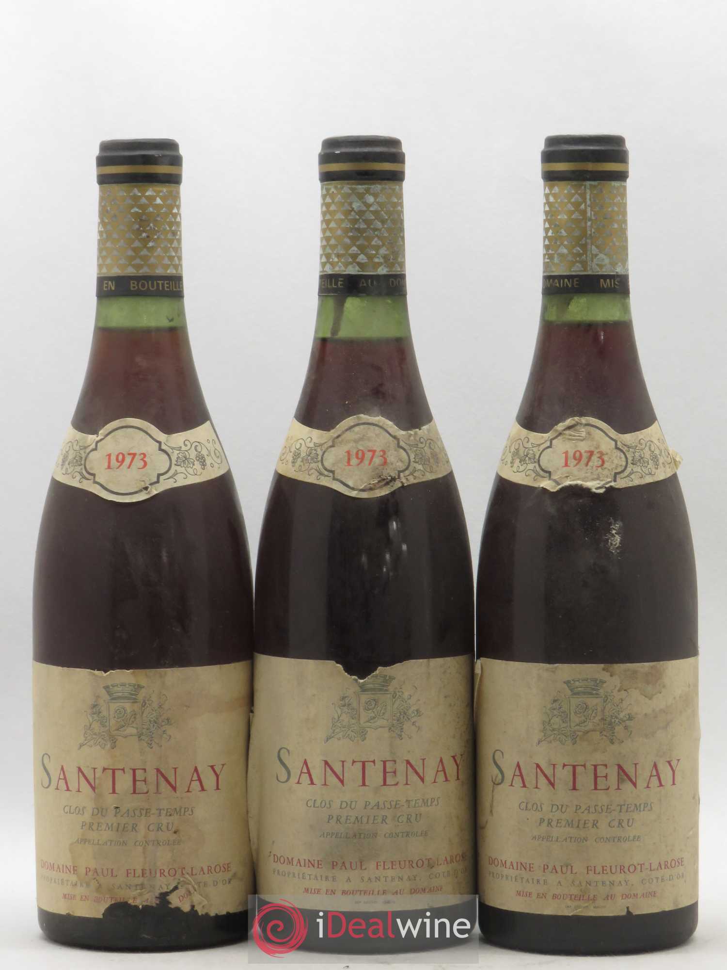 Santenay Clos du Passe Temps Paul Fleurot La Rose 1973 - Posten von 3 Flaschen - 0