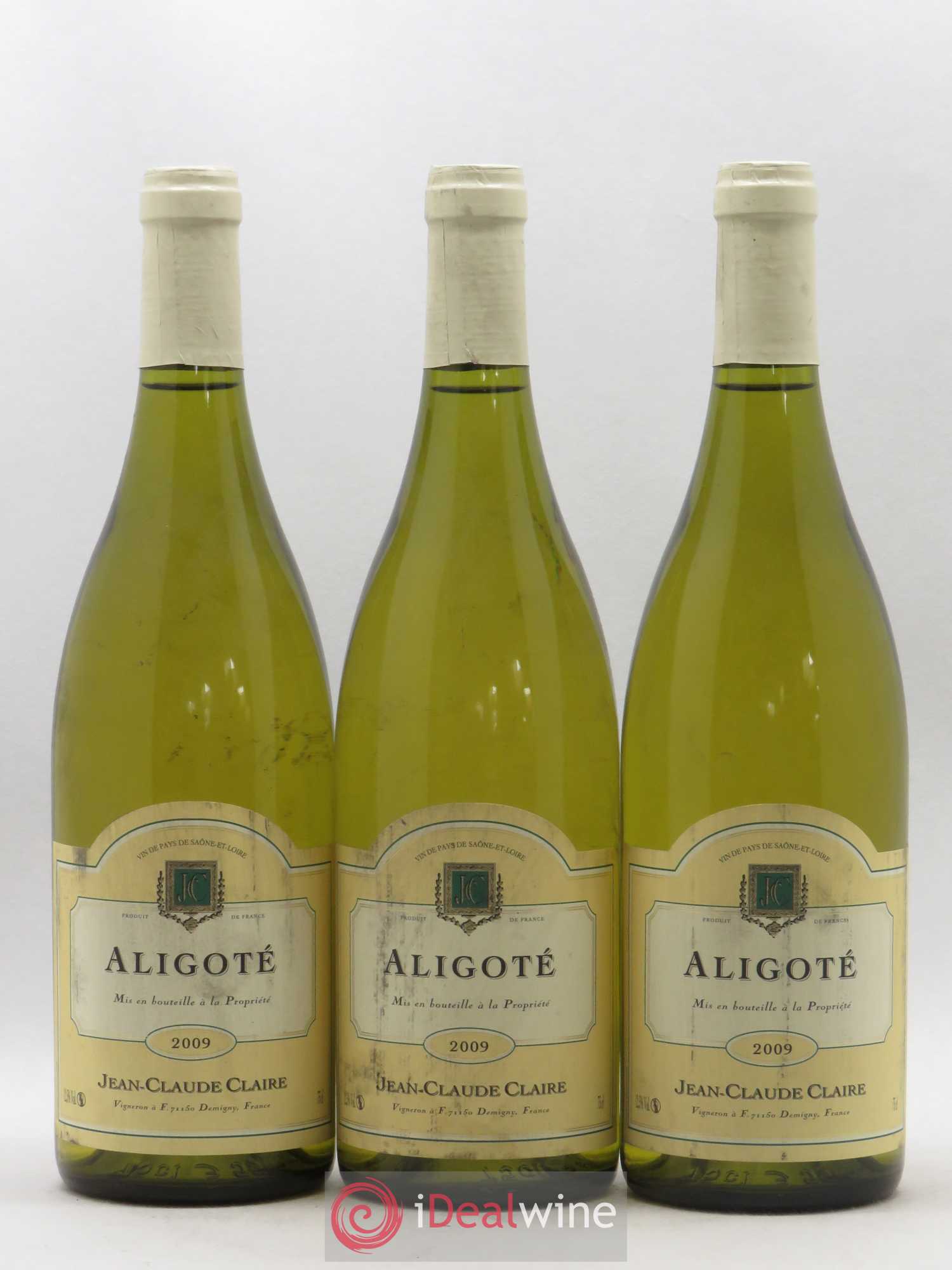 Bourgogne Aligoté Jean Claude Claire (sans prix de réserve) 2009 - Posten von 3 Flaschen - 0
