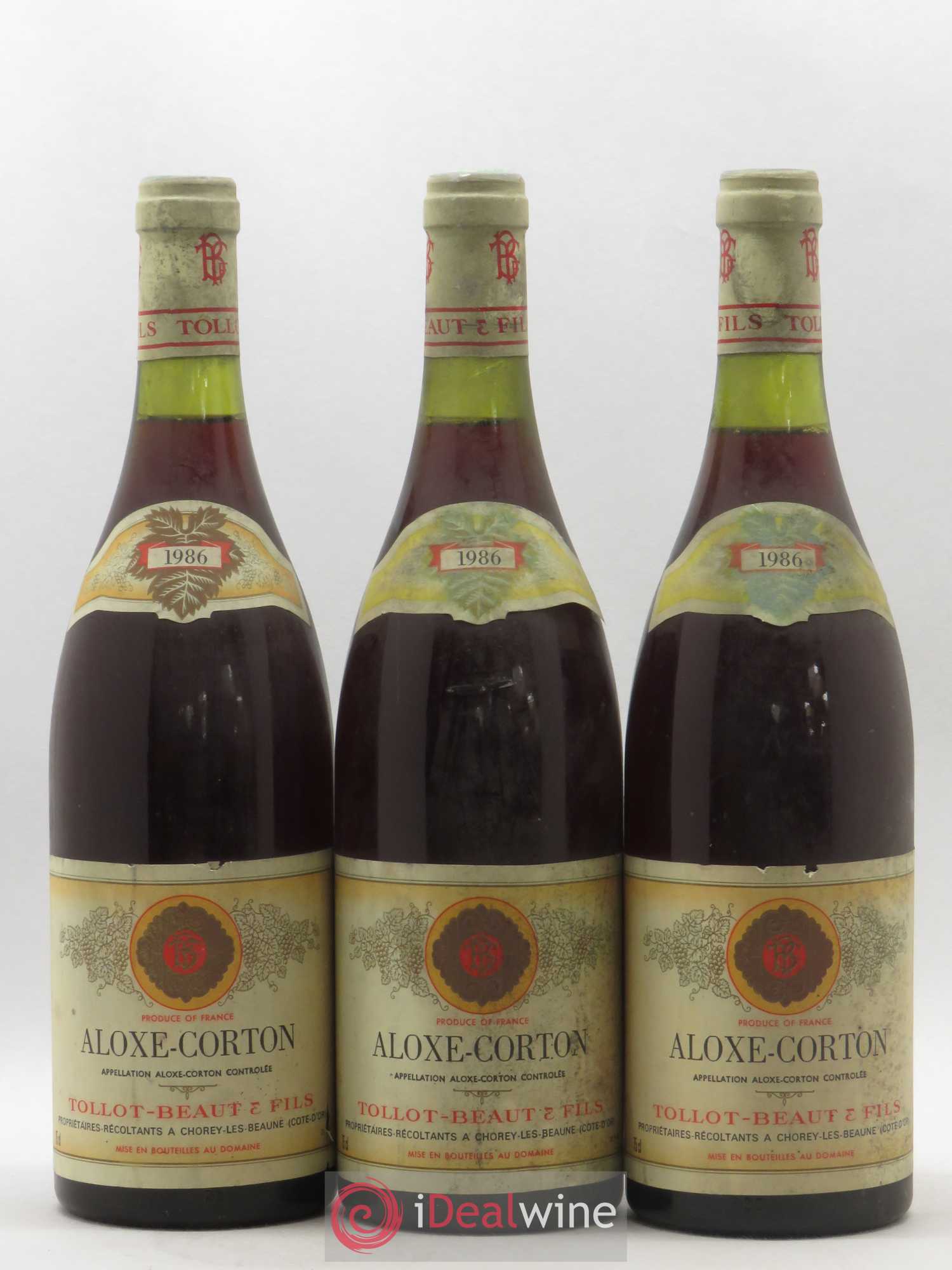 Aloxe-Corton Tollot Beaut (Domaine) 1986 - Lot de 3 bouteilles - 0