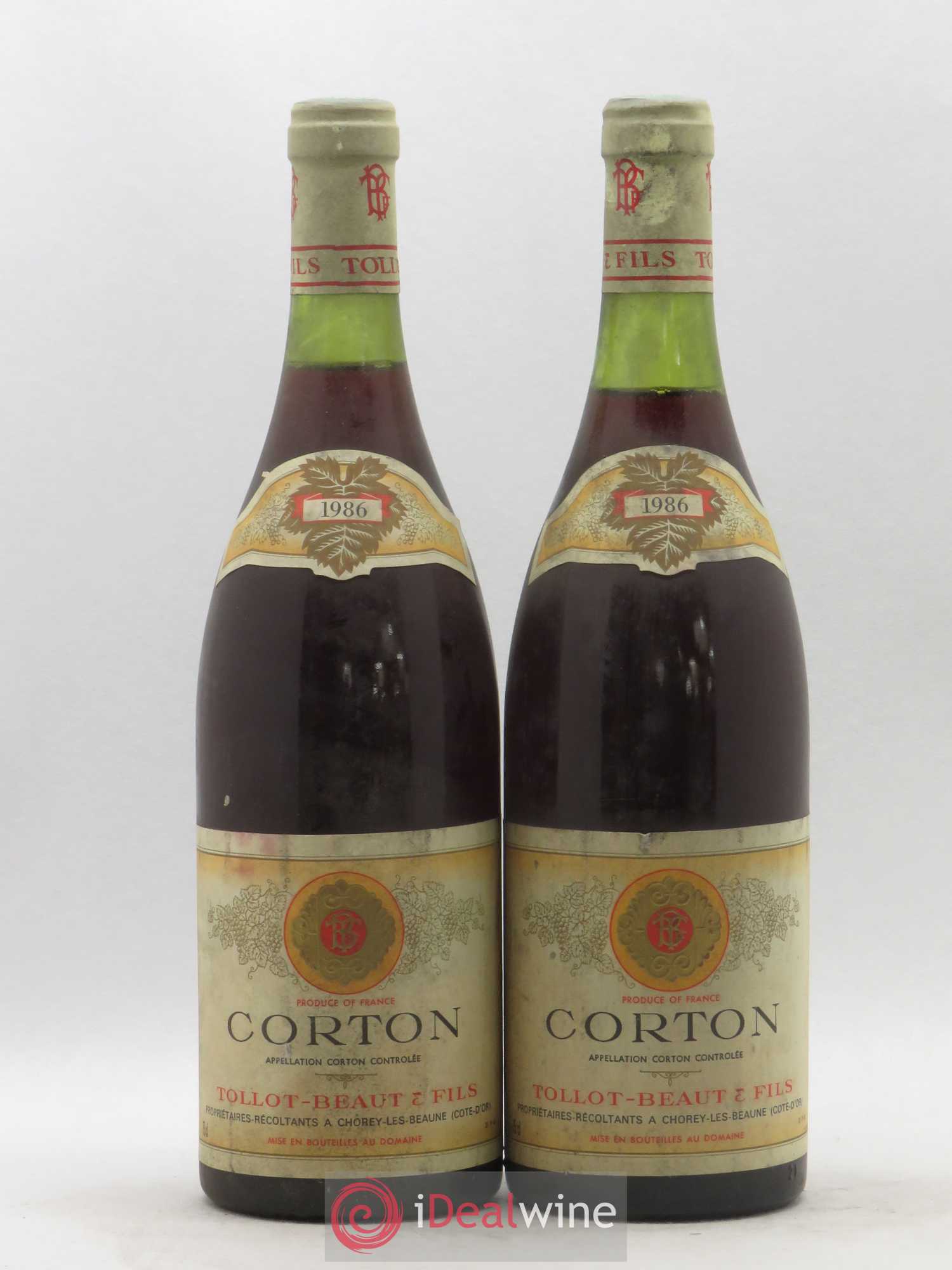 Corton Grand Cru Tollot Beaut (Domaine) 1986 - Lot de 2 bouteilles - 0