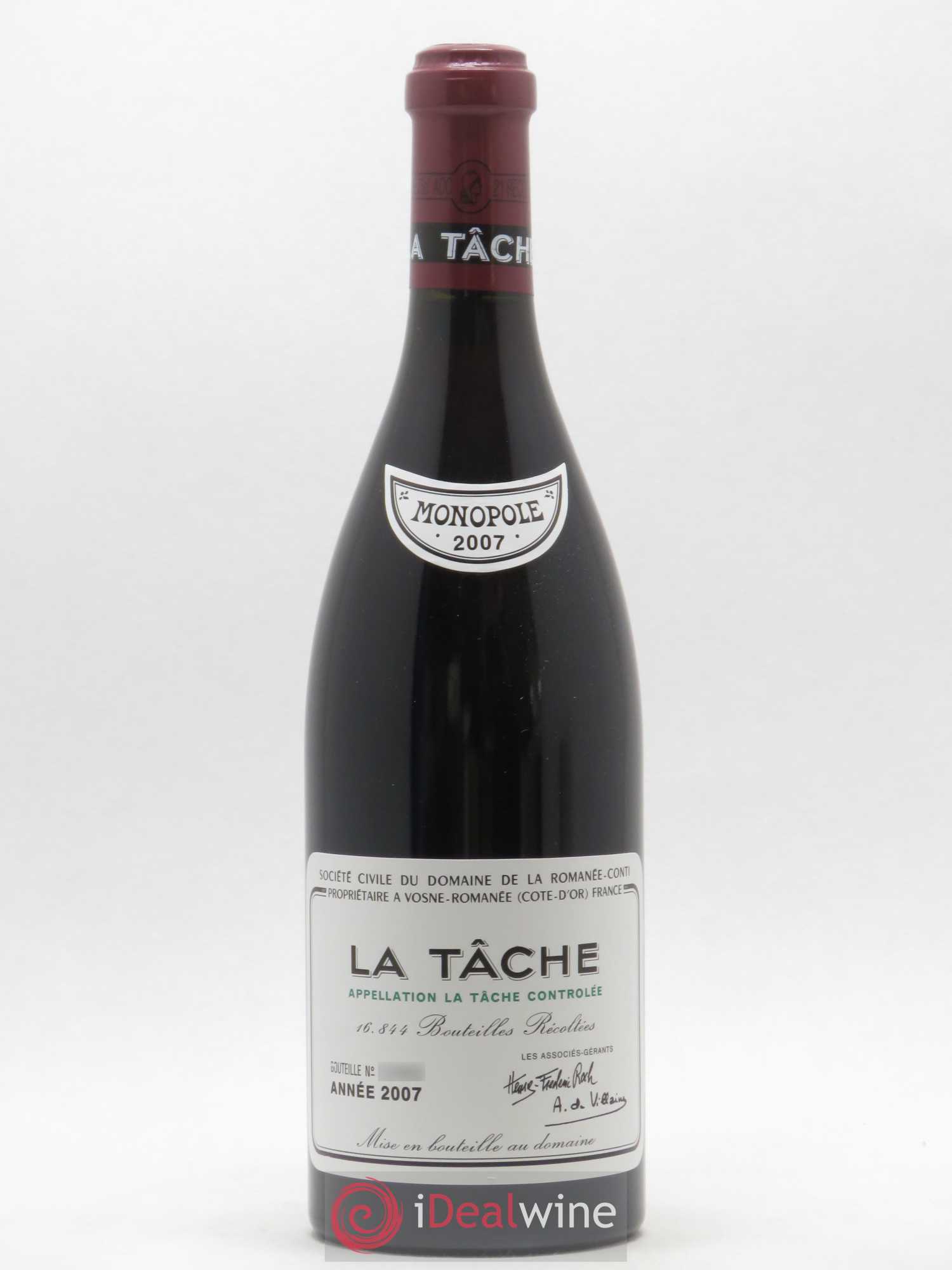 La Tâche Grand Cru Domaine de la Romanée-Conti 2007 - Lot de 1 bouteille - 0