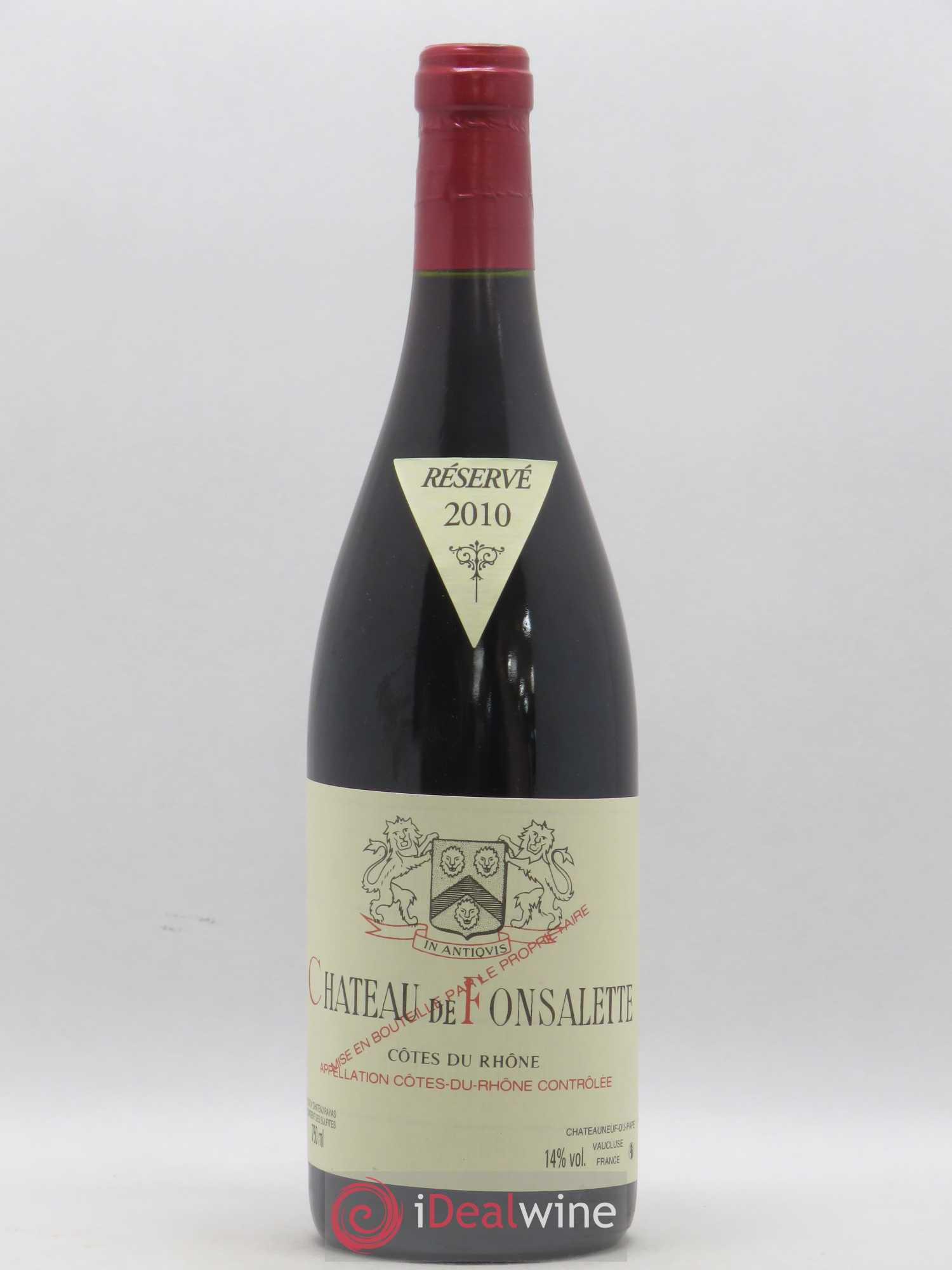 Côtes-du-Rhône Château de Fonsalette Emmanuel Reynaud 2010 - Lot de 1 bouteille - 0