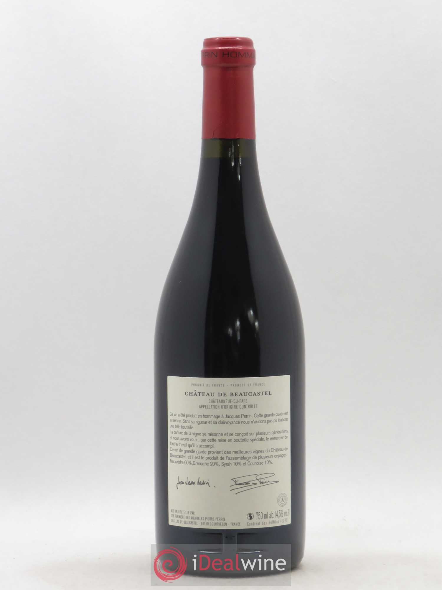 Châteauneuf-du-Pape Château de Beaucastel Hommage à Jacques Perrin Famille Perrin 2009 - Lot de 1 bouteille - 1