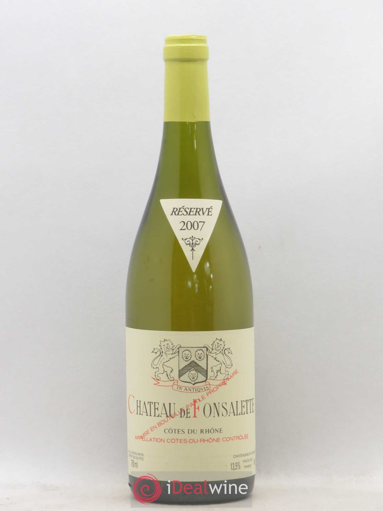 Côtes-du-Rhône Château de Fonsalette Emmanuel Reynaud 2007 - Lot de 1 bouteille - 0