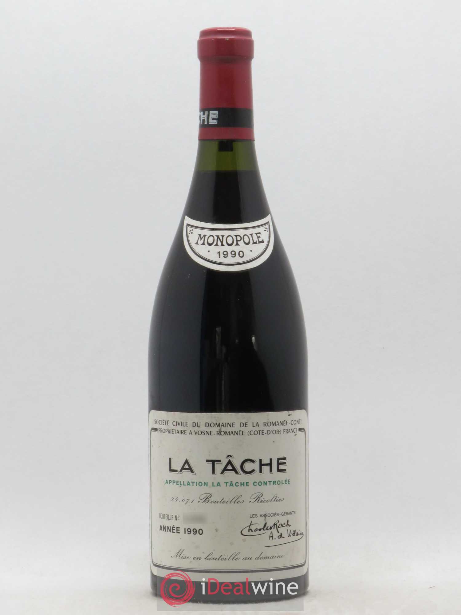 La Tâche Grand Cru Domaine de la Romanée-Conti 1990 - Lot de 1 bouteille - 0