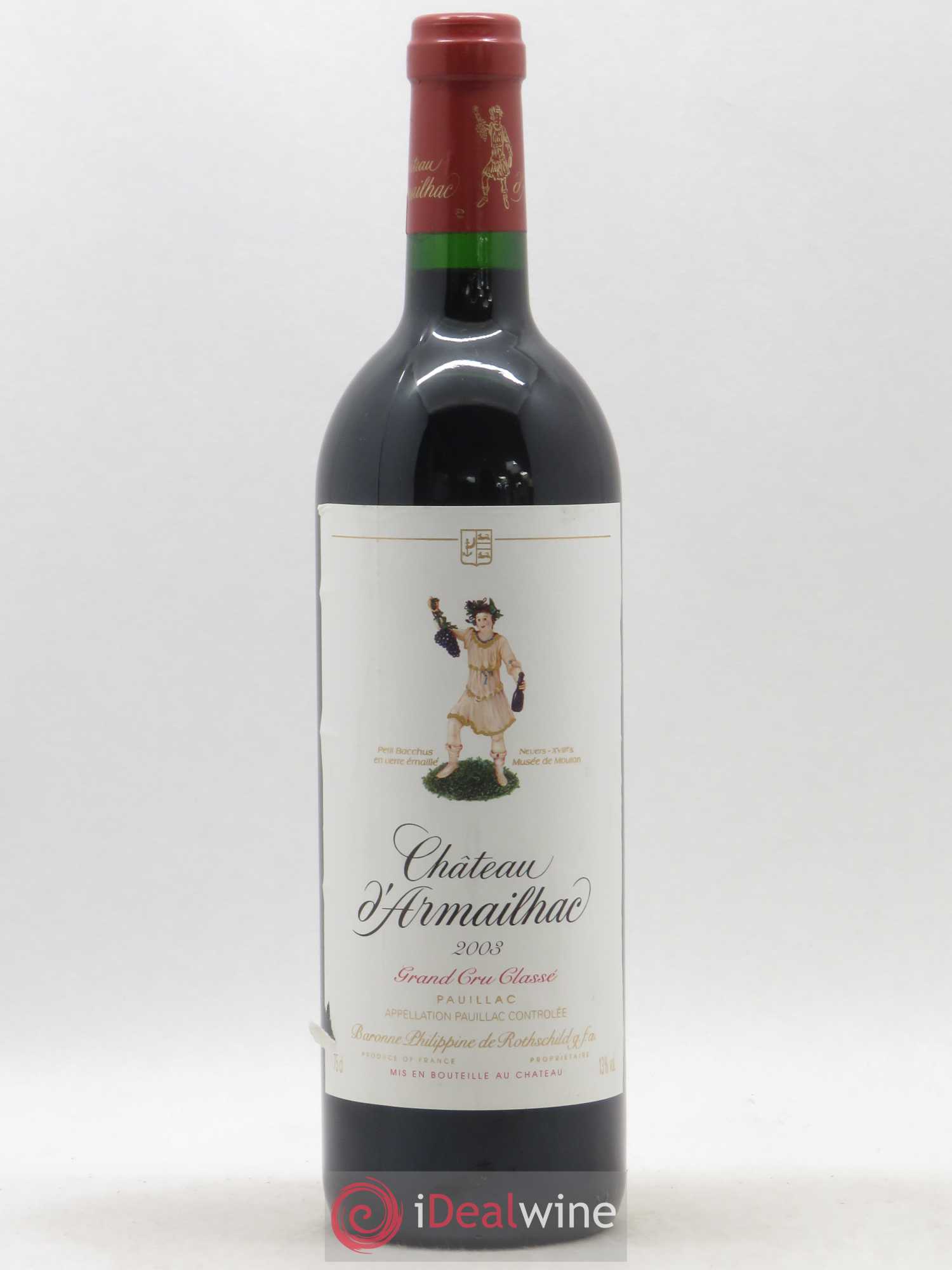 Château d' Armailhac - Mouton Baron(ne) Philippe 5ème Grand Cru Classé 2003 - Lot de 1 bouteille - 0