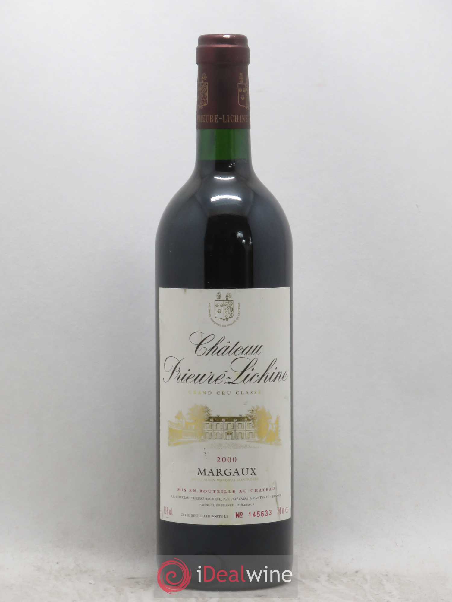 Château Prieuré Lichine 4ème Grand Cru Classé 2000 - Lot de 1 bouteille - 0