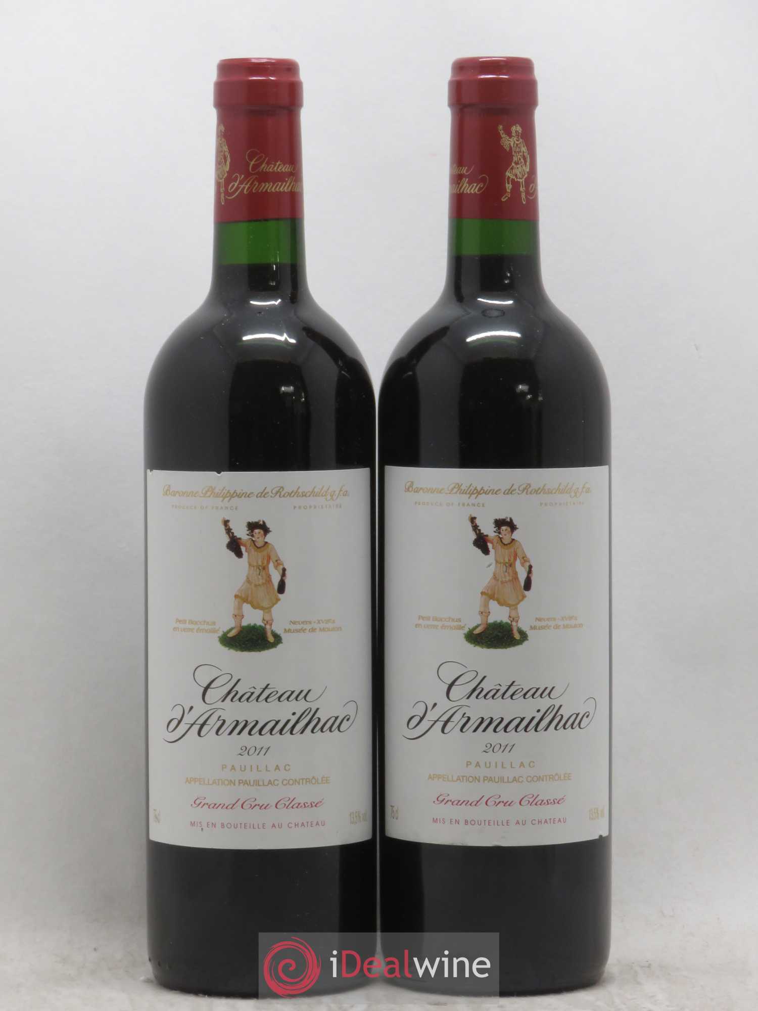 Château d' Armailhac - Mouton Baron(ne) Philippe 5ème Grand Cru Classé 2011 - Lot de 2 bouteilles - 0