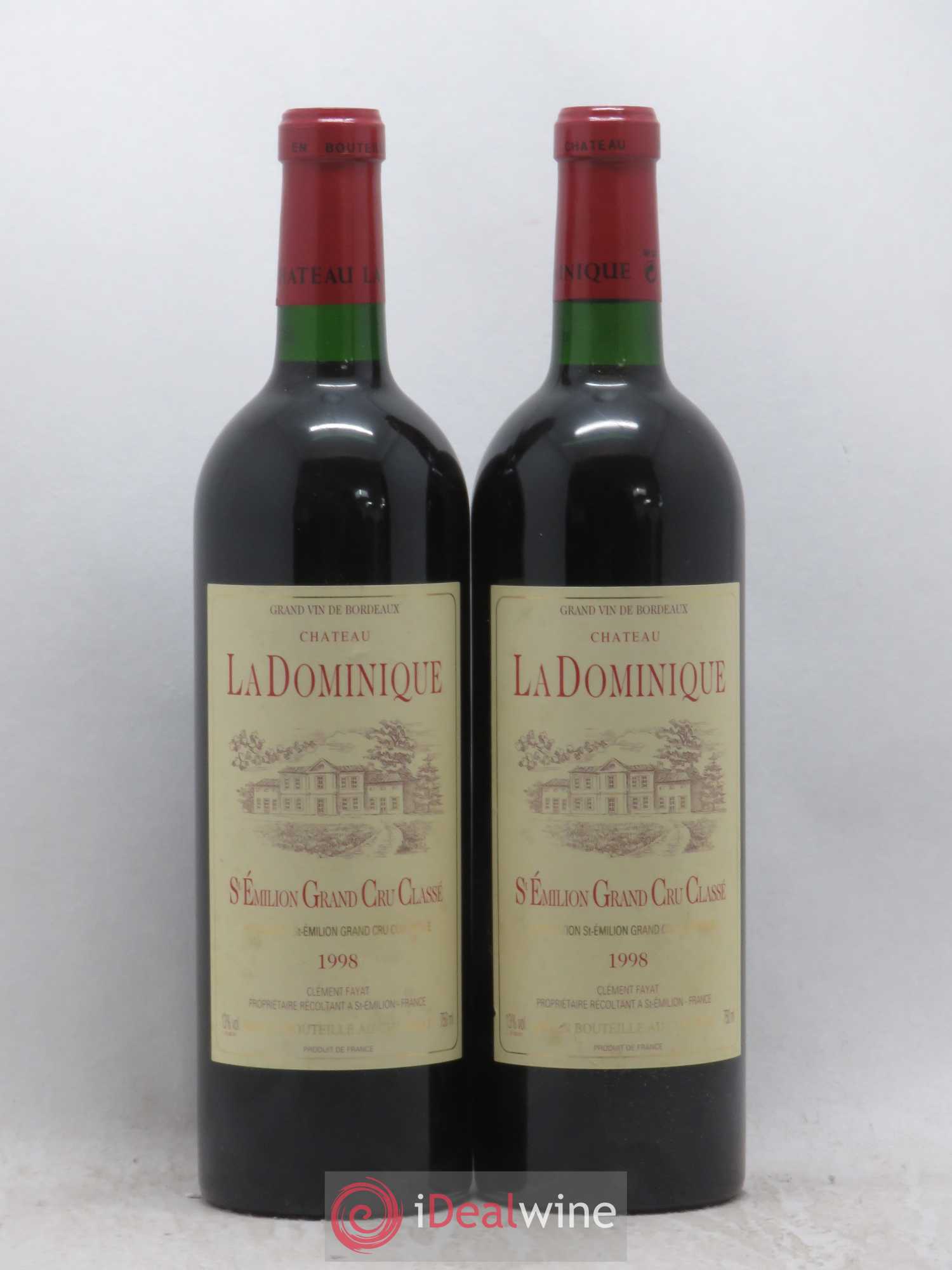 Château la Dominique Grand Cru Classé 1998 - Lot de 2 bouteilles - 0
