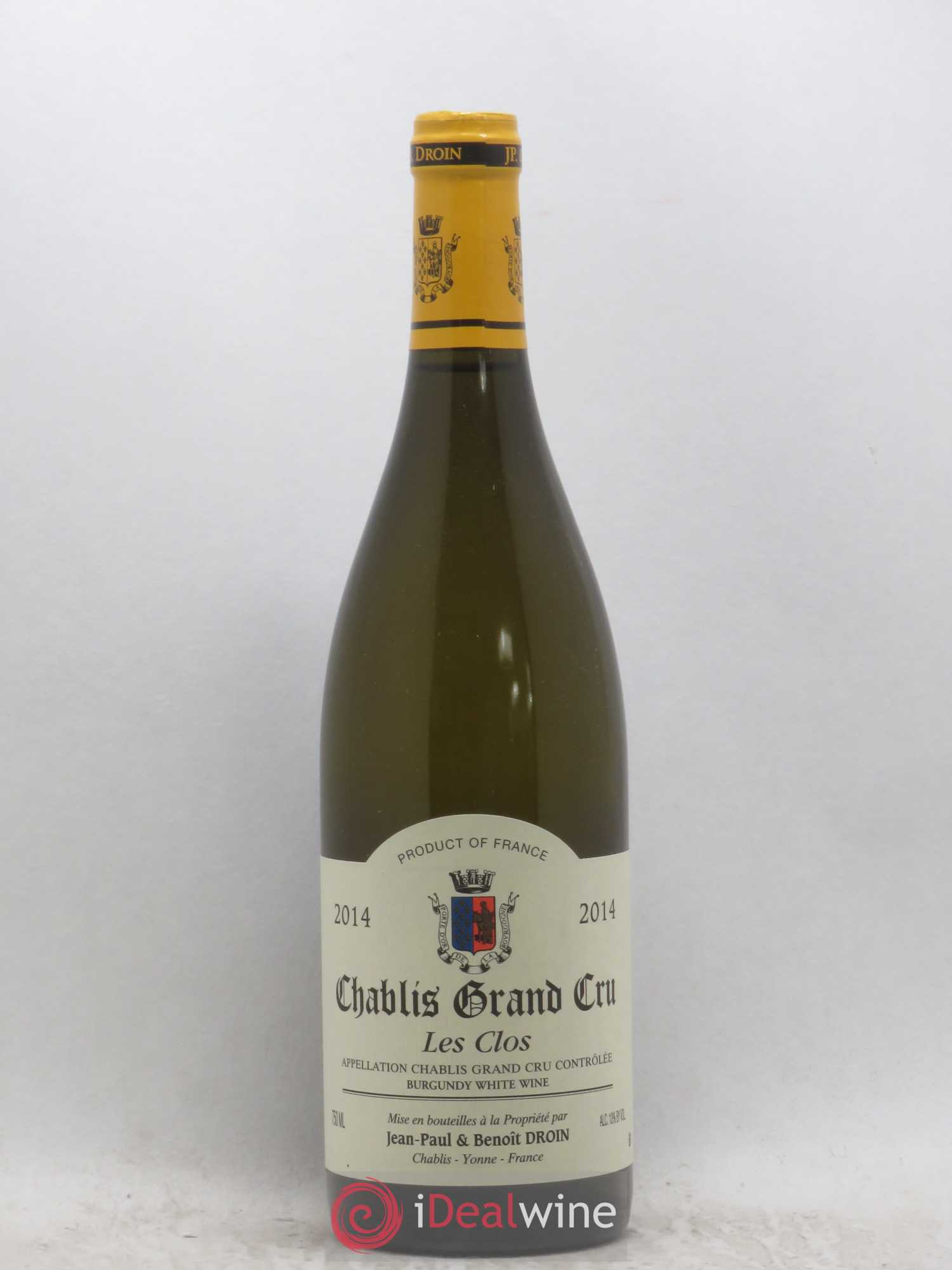 Chablis Grand Cru Les Clos Jean-Paul & Benoît Droin (Domaine) 2014 - Lot de 1 bouteille - 0