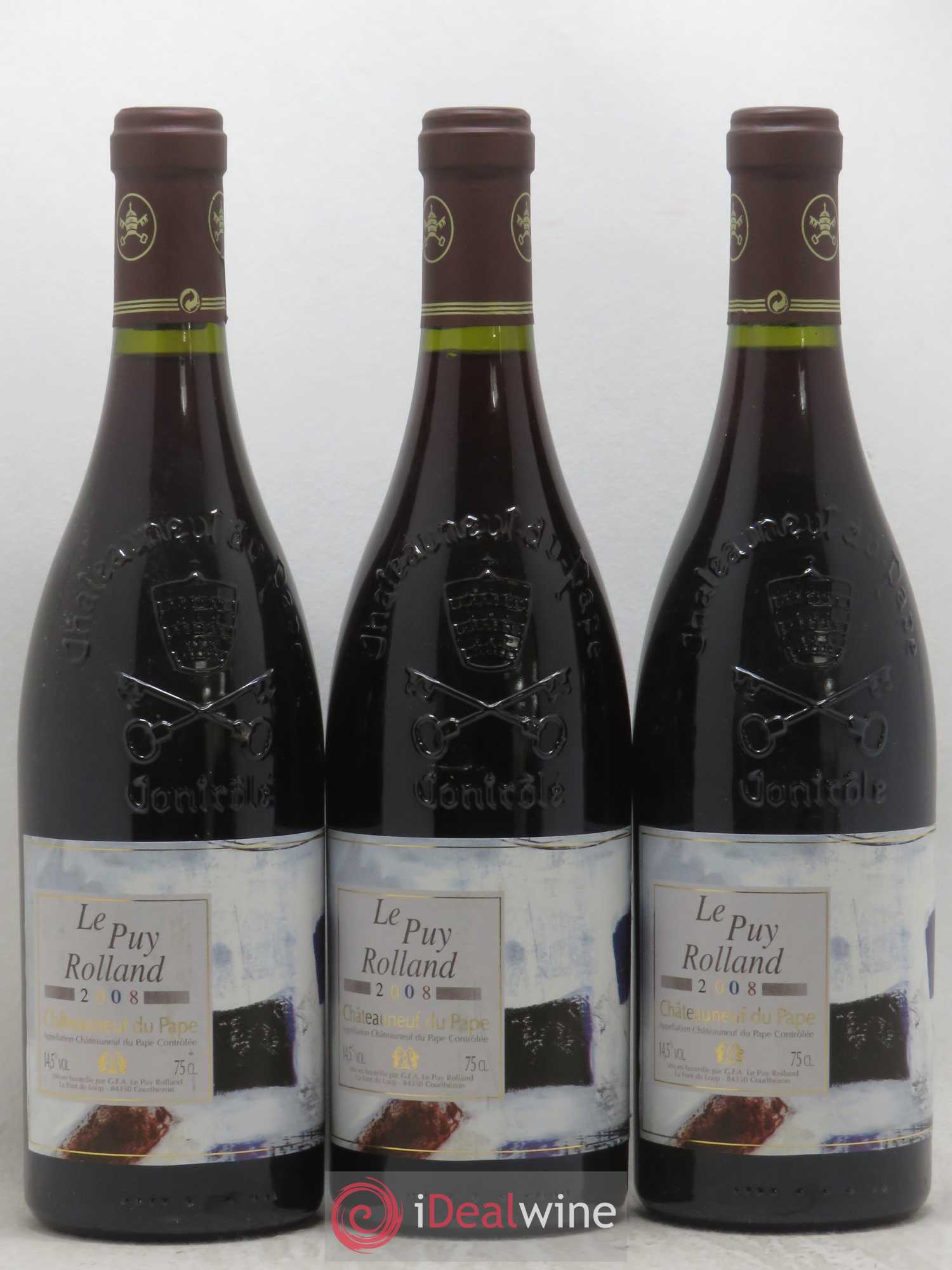 Châteauneuf-du-Pape Puy Rolland La Font Loup 2008 - Posten von 3 Flaschen - 0