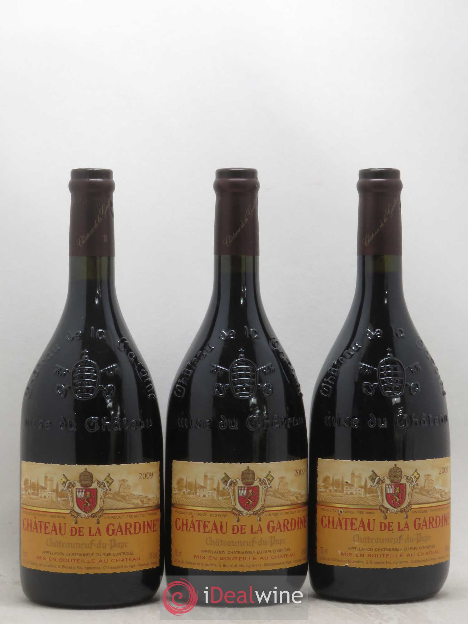 Châteauneuf-du-Pape Château de La Gardine Famille Brunel 2009 - Lot de 3 bouteilles - 0
