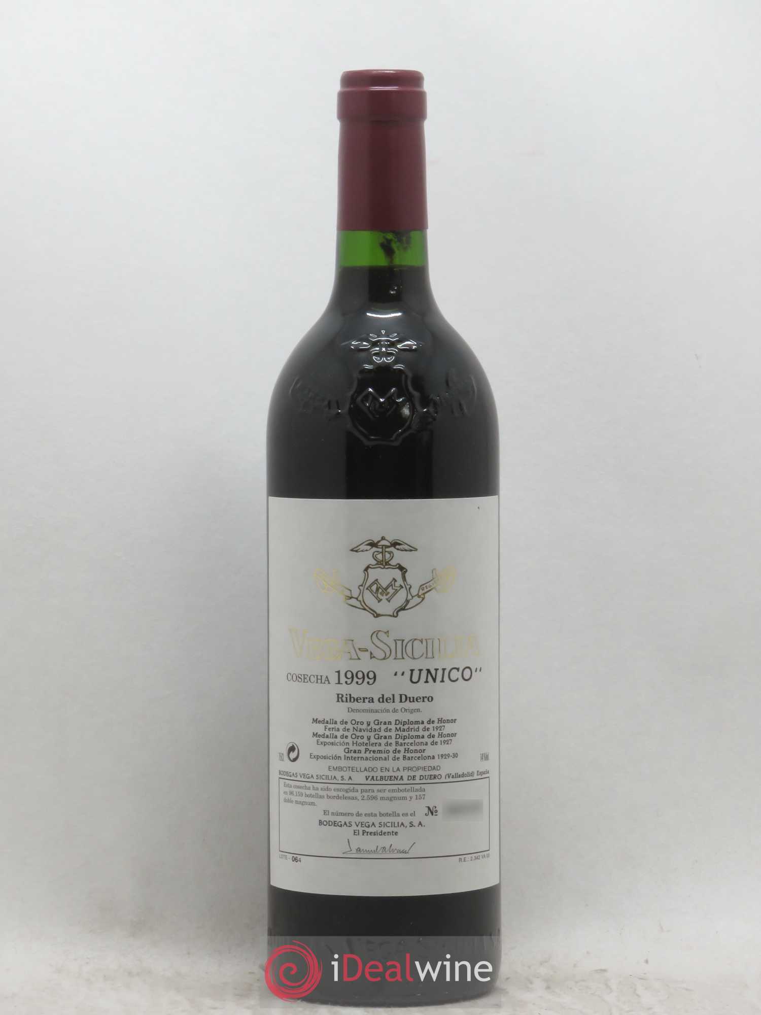 Ribera Del Duero DO Vega Sicilia Unico Famille Alvarez 1999 - Lot de 1 bouteille - 0