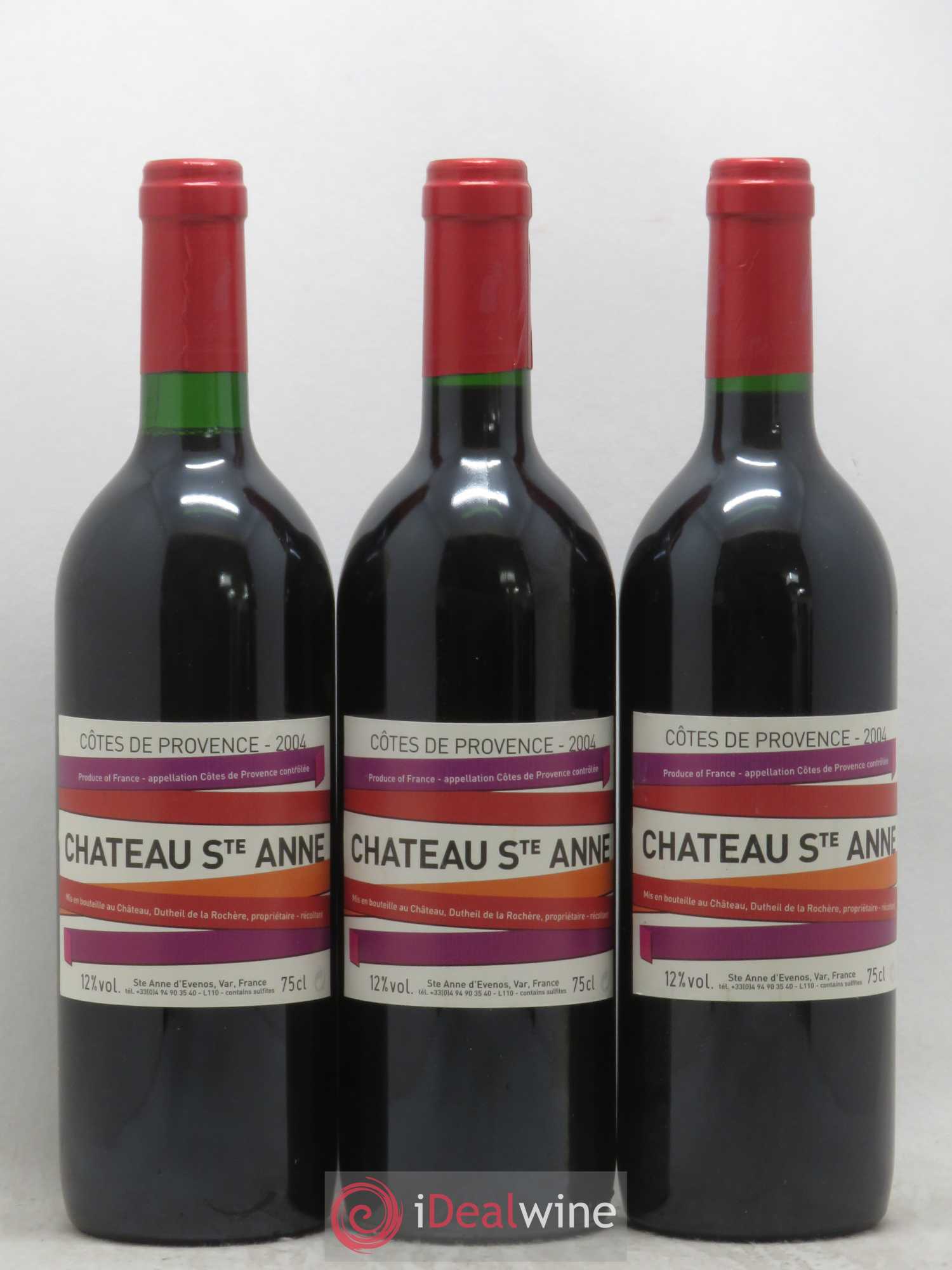 Côtes de Provence Château Saint Anne 2004 - Lot de 3 bouteilles - 0