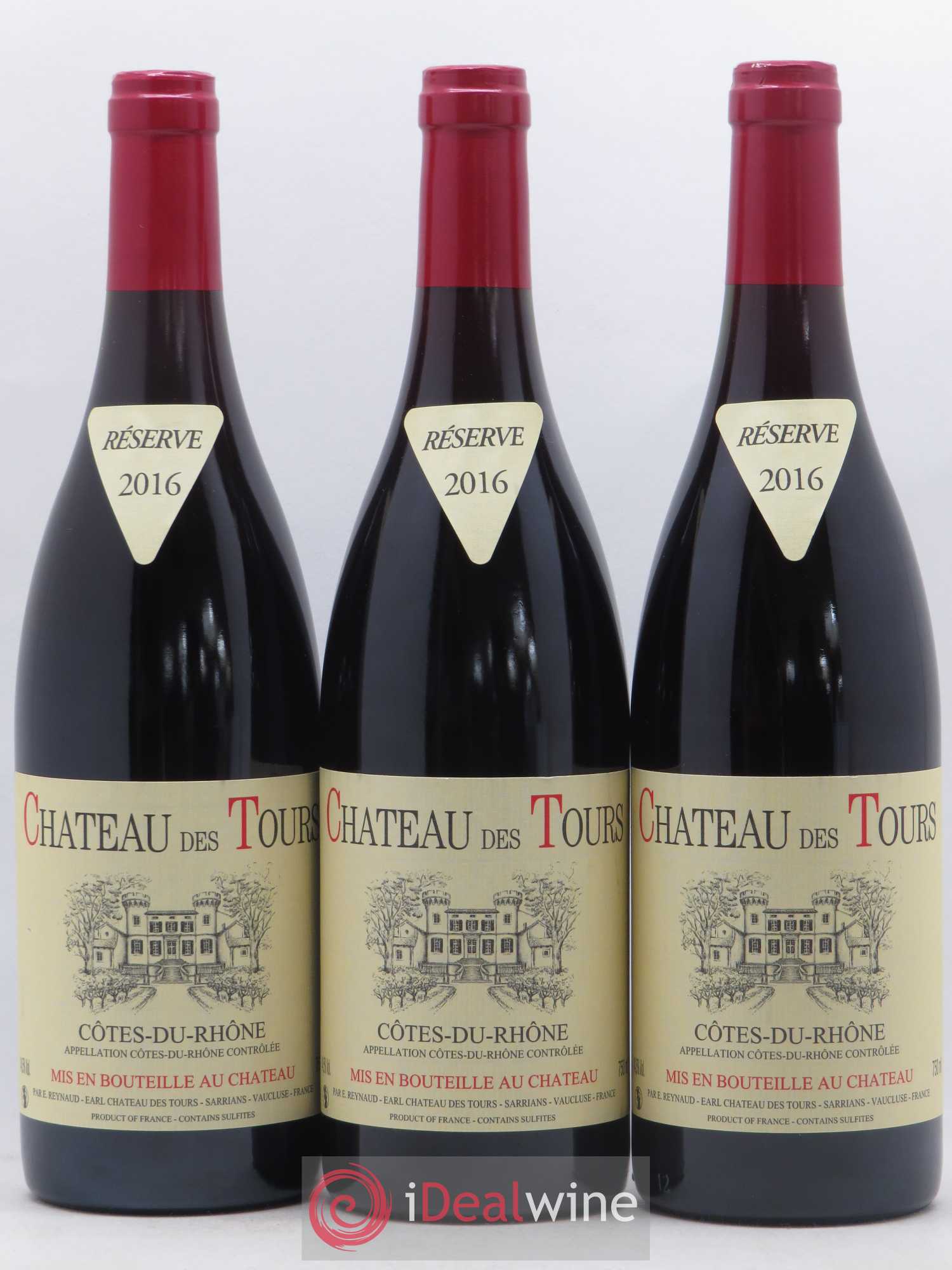 Côtes-du-Rhône Château des Tours Emmanuel Reynaud 2016 - Lot de 3 bouteilles - 0