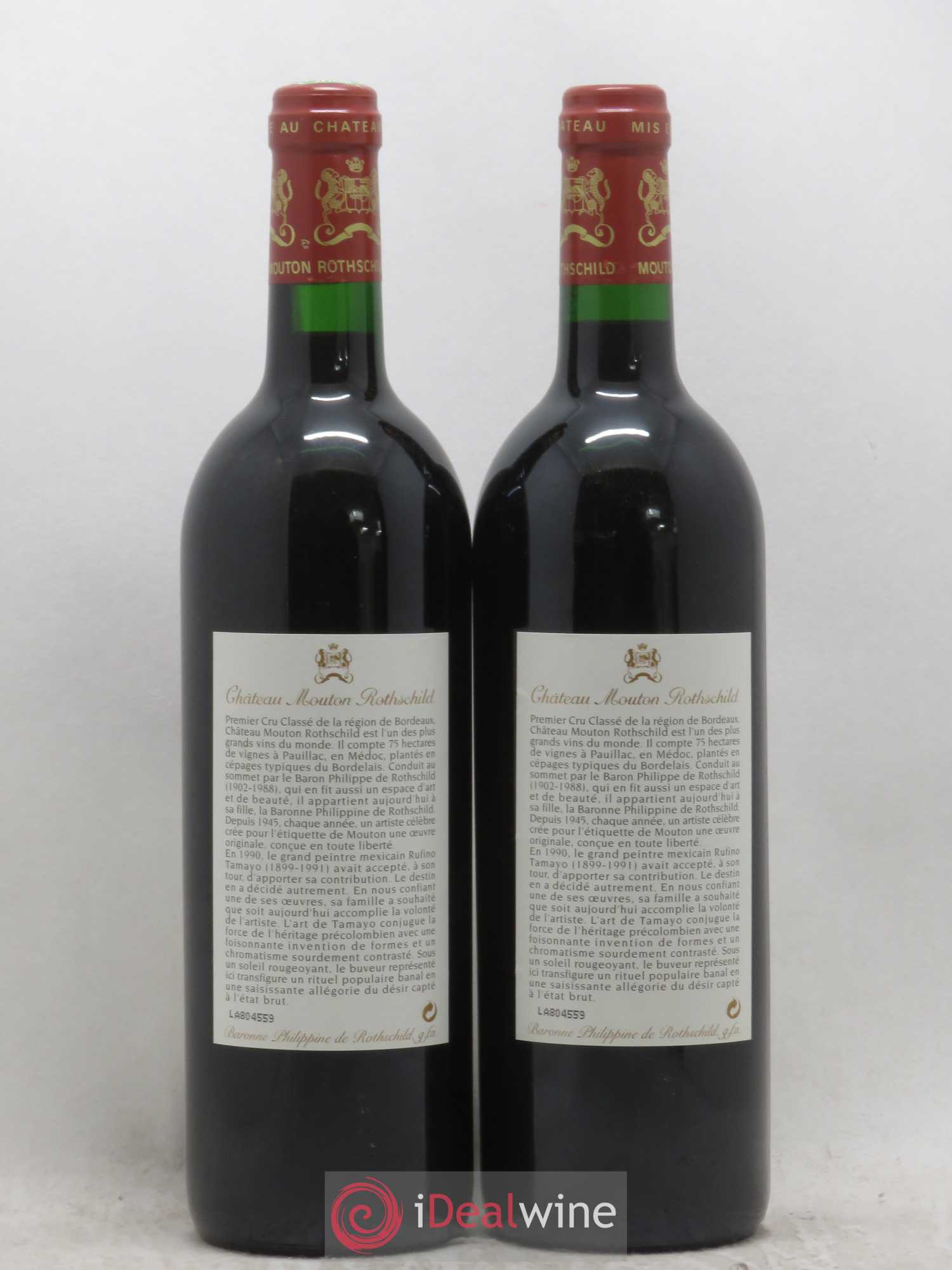Château Mouton Rothschild 1er Grand Cru Classé 1998 - Lot de 2 bouteilles - 1