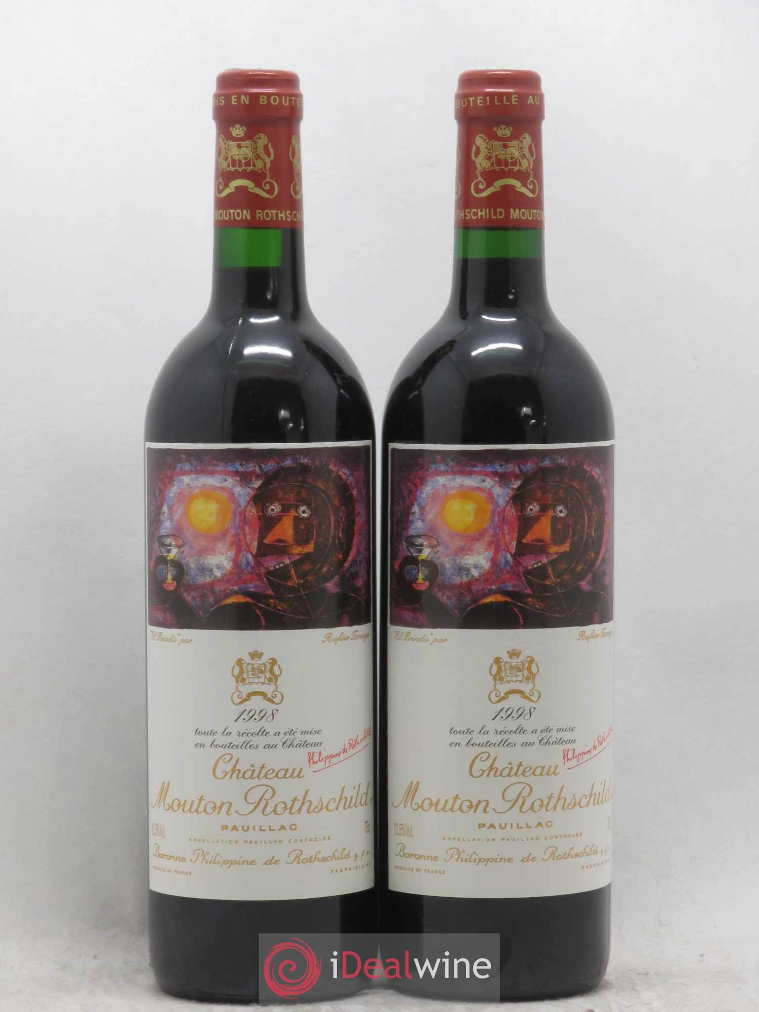 Château Mouton Rothschild 1er Grand Cru Classé 1998 - Lot de 2 bouteilles - 0