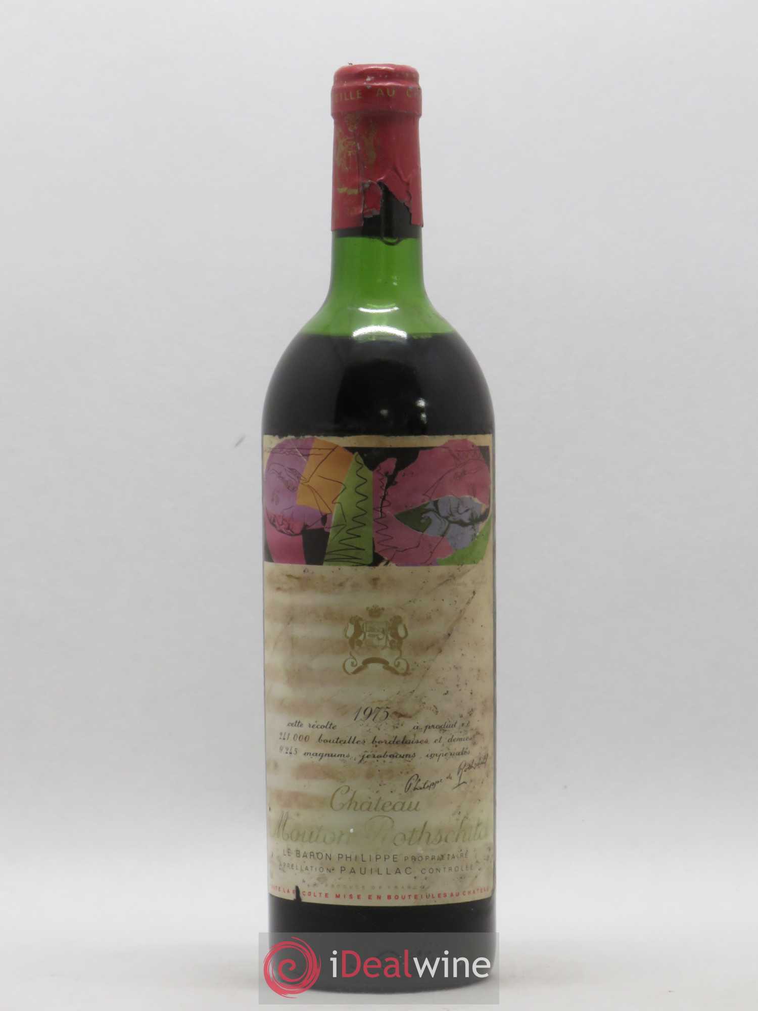 Château Mouton Rothschild 1er Grand Cru Classé 1975 - Lot de 1 bouteille - 0